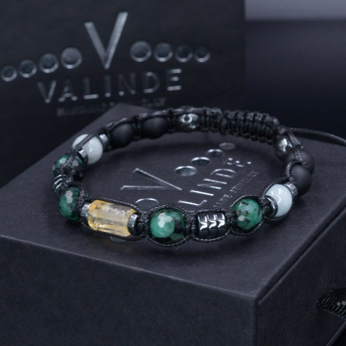 Men's Genuine Emerald Bracelet - Citrine Bead Bracelet - Gift for Men - Adjustable Crystal Bracelet - Black Onyx & Jade - Bracelet for Men - Healing Bracelet - Birthstone Bracelet -Gemstone Bracelet Men
