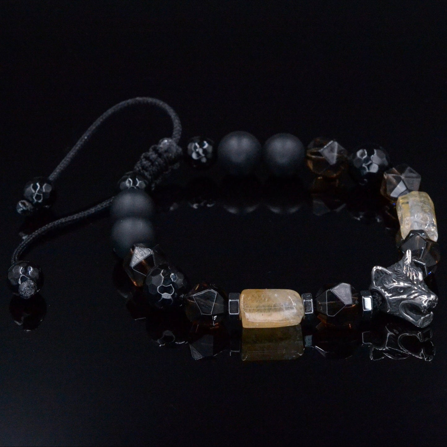 Men's Wolf Head Bead Bracelet - Citrine Crystal Bracelet - Adjustable Onyx Bracelet - Macrame Bracelet - Steel Beads Bracelet - Gift for Men - Shamballa Bracelet - Birthstone Bracelet - Gemstone Bracelet Men - Chakra Bracelet - Macrame Bracelet - Healing Bracelet - Valinde - Shamballa Bracelet - Birthstone Bracelet - Gemstone Bracelet Men - Chakra Bracelet - Macrame Bracelet - Healing Bracelet - Valinde