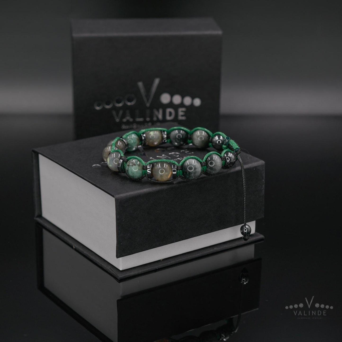 Men's Labradorite Emerald Hawk's Eye Braided Bracelet, Gift for Him, Adjustable Beaded Bracelet, Luxury Bracelet, Gemstone Bracelet for Men- Shamballa Bracelet - Birthstone Bracelet - Gemstone Bracelet Men - Chakra Bracelet - Macrame Bracelet - Healing Bracelet - Valinde