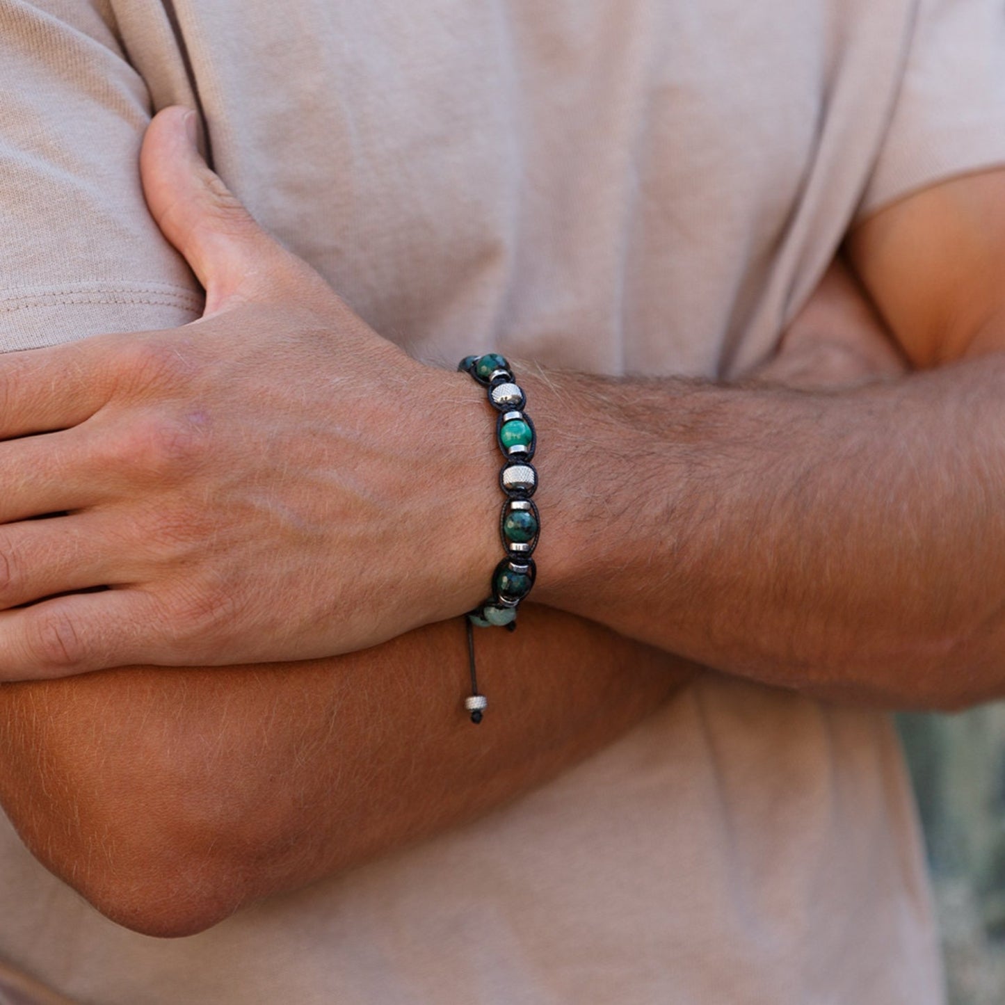 Genuine Emerald Bracelet for Men - Men's Gemstone Bead Bracelet - Amazonite Malachite Adjustable Bracelet - Gift for Men - Steel Bracelet - Shamballa Bracelet - Birthstone Bracelet - Gemstone Bracelet Men - Chakra Bracelet - Macrame Bracelet - Healing Bracelet - Valinde - Shamballa Bracelet - Birthstone Bracelet - Gemstone Bracelet Men - Chakra Bracelet - Macrame Bracelet - Healing Bracelet - Valinde