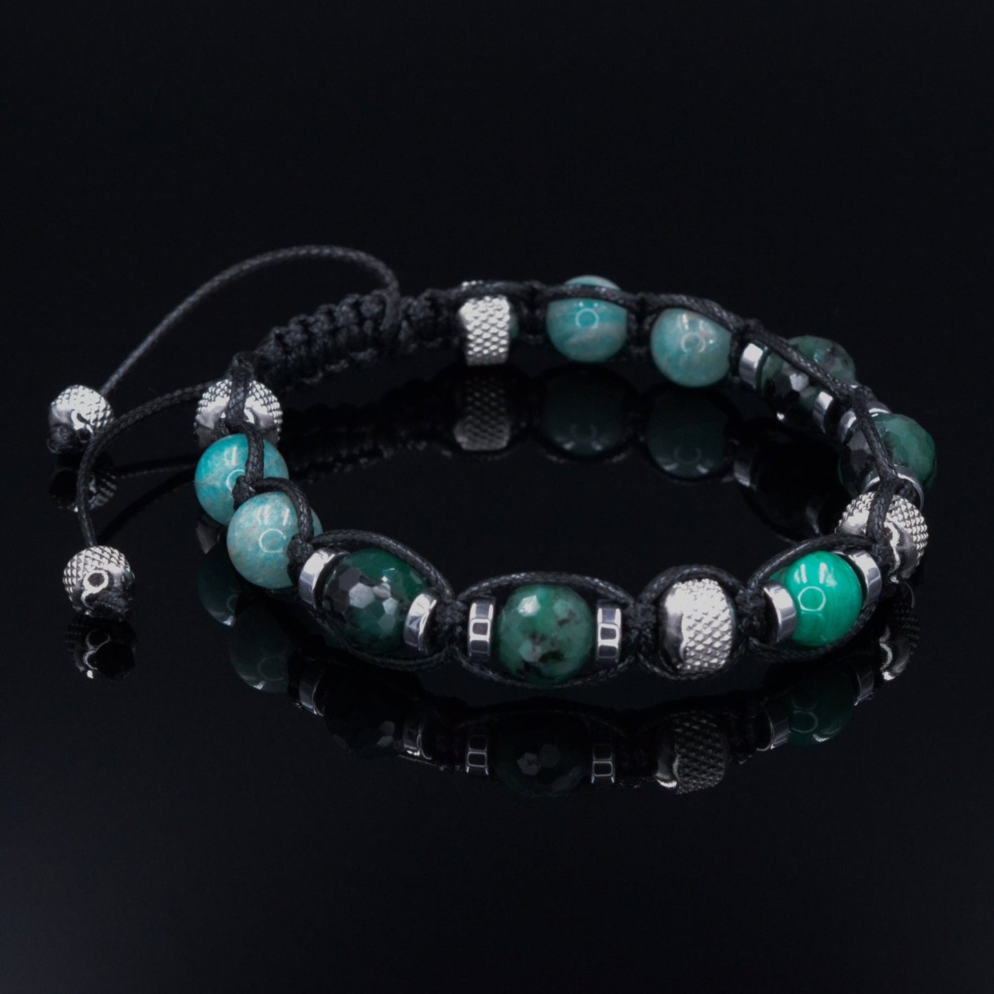 Genuine Emerald Bracelet for Men - Men's Gemstone Bead Bracelet - Amazonite Malachite Adjustable Bracelet - Gift for Men - Steel Bracelet - Shamballa Bracelet - Birthstone Bracelet - Gemstone Bracelet Men - Chakra Bracelet - Macrame Bracelet - Healing Bracelet - Valinde - Shamballa Bracelet - Birthstone Bracelet - Gemstone Bracelet Men - Chakra Bracelet - Macrame Bracelet - Healing Bracelet - Valinde