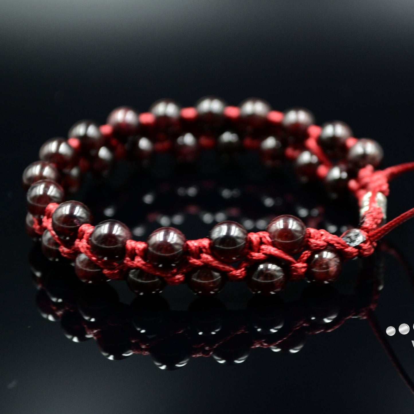 Men's Garnet Bracelet Double Row Bracelet Macrame Bracelet Red Garnet Gemstone Bracelet Double Bracelet Gift for Men Adjustable Bracelet- Shamballa Bracelet - Birthstone Bracelet - Gemstone Bracelet Men - Chakra Bracelet - Macrame Bracelet - Healing Bracelet - Valinde