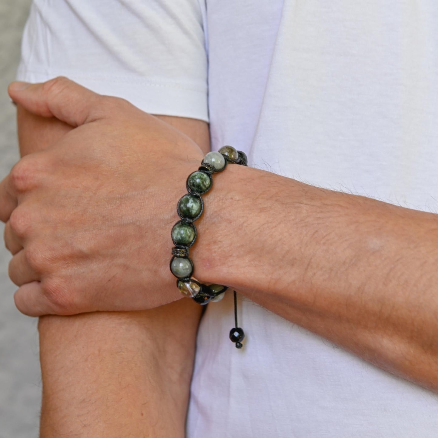 Seraphinite Bracelet for Men Men's Gemstone Bracelet Hawk's Eye Bracelet Gift for Men Adjustable Macrame Bracelet Crystal Bracelet for Man - Shamballa Bracelet - Mantra Bracelet - Yoga Bracelet - Birthstone Bracelet - Gemstone Bracelet Men - Chakra Bracelet - Macrame Bracelet - Healing Bracelet - Gift for Father - Gift For Men - Valinde