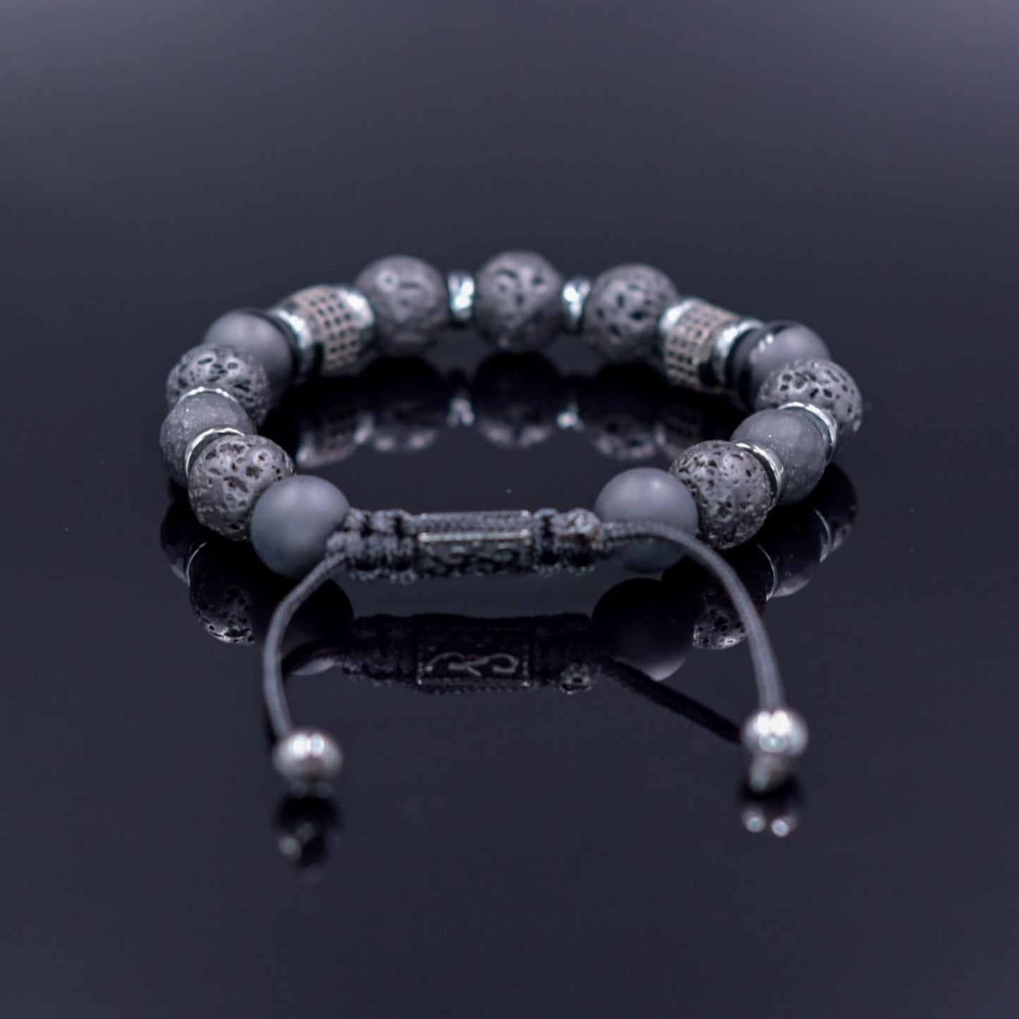 Black Onyx Lava Stone Bracelet, Men's Gemstone Beaded Bracelet, Gift for Men, Adjustable Braided Bracelet, Hematite Bracelet, Christmas Gift - Shamballa Bracelet - Mantra Bracelet - Yoga Bracelet - Birthstone Bracelet - Gemstone Bracelet Men - Chakra Bracelet - Macrame Bracelet - Healing Bracelet - Gift for Father - Gift For Men - Valinde