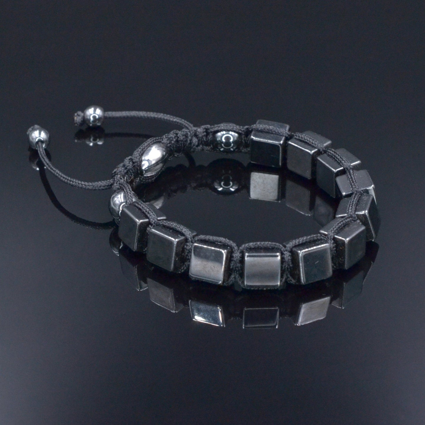 Hematite Cube Magnetic Bracelet Men's Stone Bracelet Gift For Men Macrame Adjustable Bracelet Grey Hematite Beads Bracelet Gift For Him - Shamballa Bracelet - Birthstone Bracelet - Gemstone Bracelet Men - Chakra Bracelet - Macrame Bracelet - Healing Bracelet - Valinde