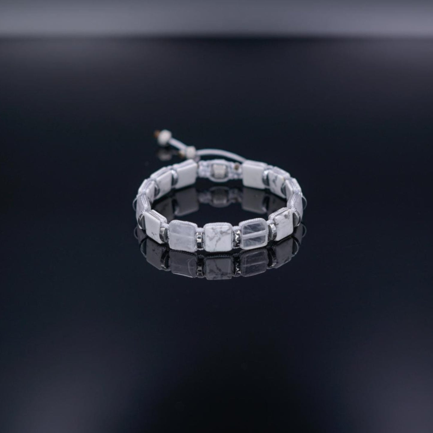 White Howlite Bracelet Men, Men's Square Beads Bracelet, Adjustable Bracelet, Quartz Crystal Bracelet, Gift for Men, Braided Bracelet - Shamballa Bracelet - Birthstone Bracelet - Gemstone Bracelet Men - Chakra Bracelet - Macrame Bracelet - Healing Bracelet - Valinde - Shamballa Bracelet - Birthstone Bracelet - Gemstone Bracelet Men - Chakra Bracelet - Macrame Bracelet - Healing Bracelet - Valinde