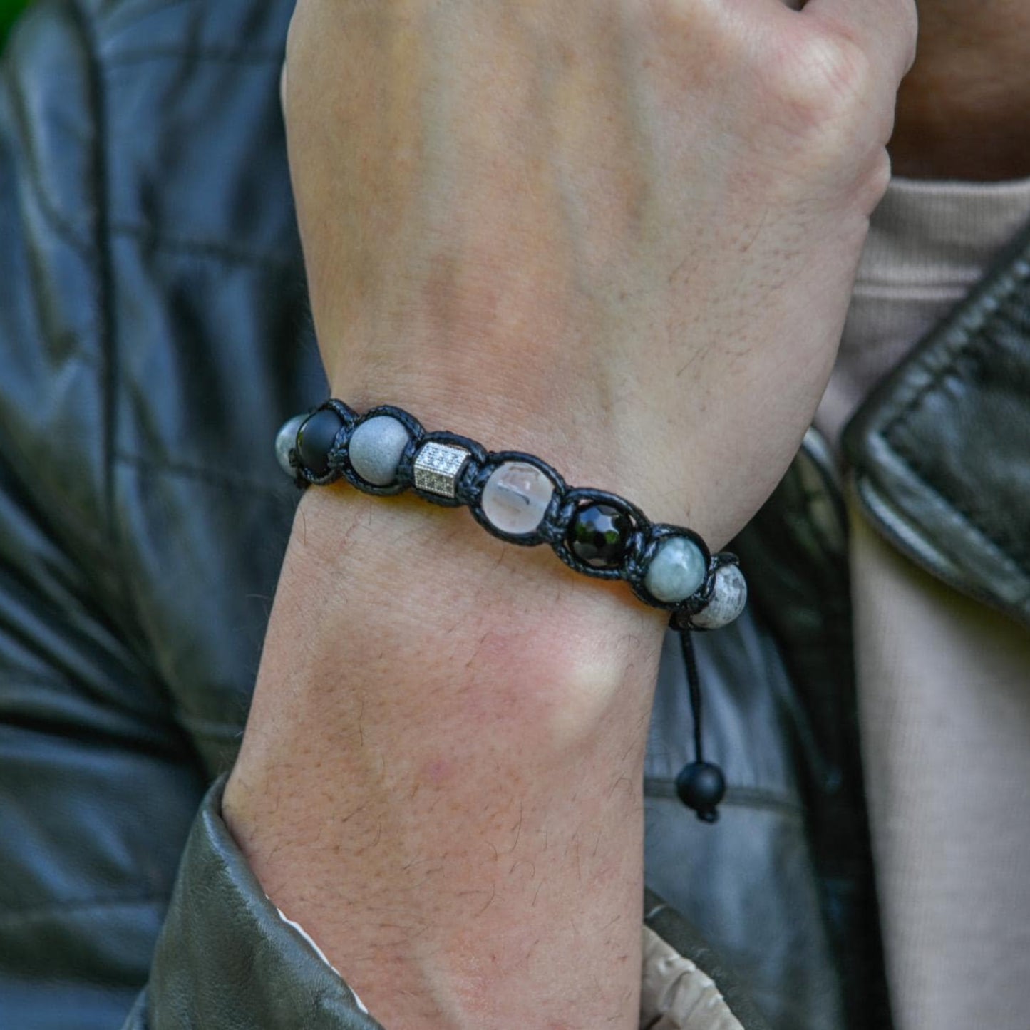 Men's Grey Zirconia Bracelet Hawk's Eye Bracelet Crystal Bracelet Onyx Bracelet Agate Bracelet Braided Bracelet Macrame Bracelet Men's Gift- Shamballa Bracelet - Mantra Bracelet - Yoga Bracelet - Birthstone Bracelet - Gemstone Bracelet Men - Chakra Bracelet - Macrame Bracelet - Healing Bracelet - Gift for Father - Gift For Men - Valinde