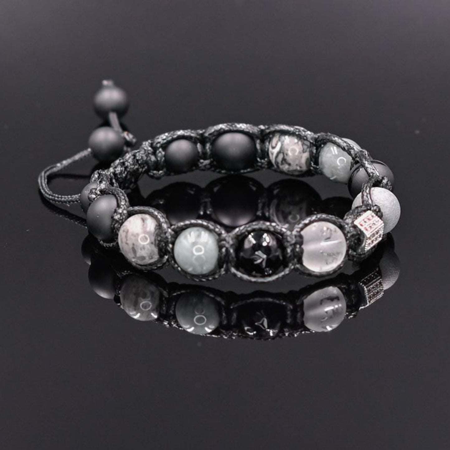Men's Grey Zirconia Bracelet Hawk's Eye Bracelet Crystal Bracelet Onyx Bracelet Agate Bracelet Braided Bracelet Macrame Bracelet Men's Gift- Shamballa Bracelet - Mantra Bracelet - Yoga Bracelet - Birthstone Bracelet - Gemstone Bracelet Men - Chakra Bracelet - Macrame Bracelet - Healing Bracelet - Gift for Father - Gift For Men - Valinde