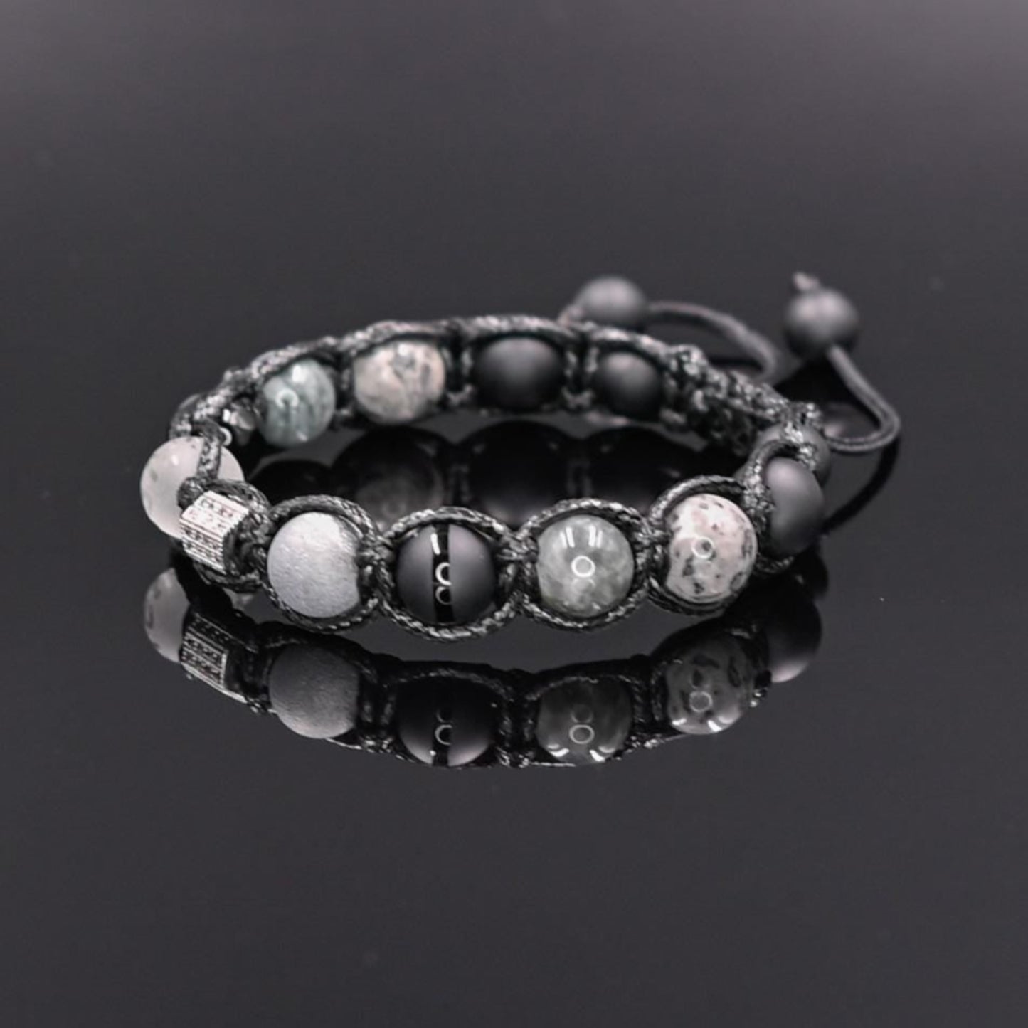 Men's Grey Zirconia Bracelet Hawk's Eye Bracelet Crystal Bracelet Onyx Bracelet Agate Bracelet Braided Bracelet Macrame Bracelet Men's Gift- Shamballa Bracelet - Mantra Bracelet - Yoga Bracelet - Birthstone Bracelet - Gemstone Bracelet Men - Chakra Bracelet - Macrame Bracelet - Healing Bracelet - Gift for Father - Gift For Men - Valinde
