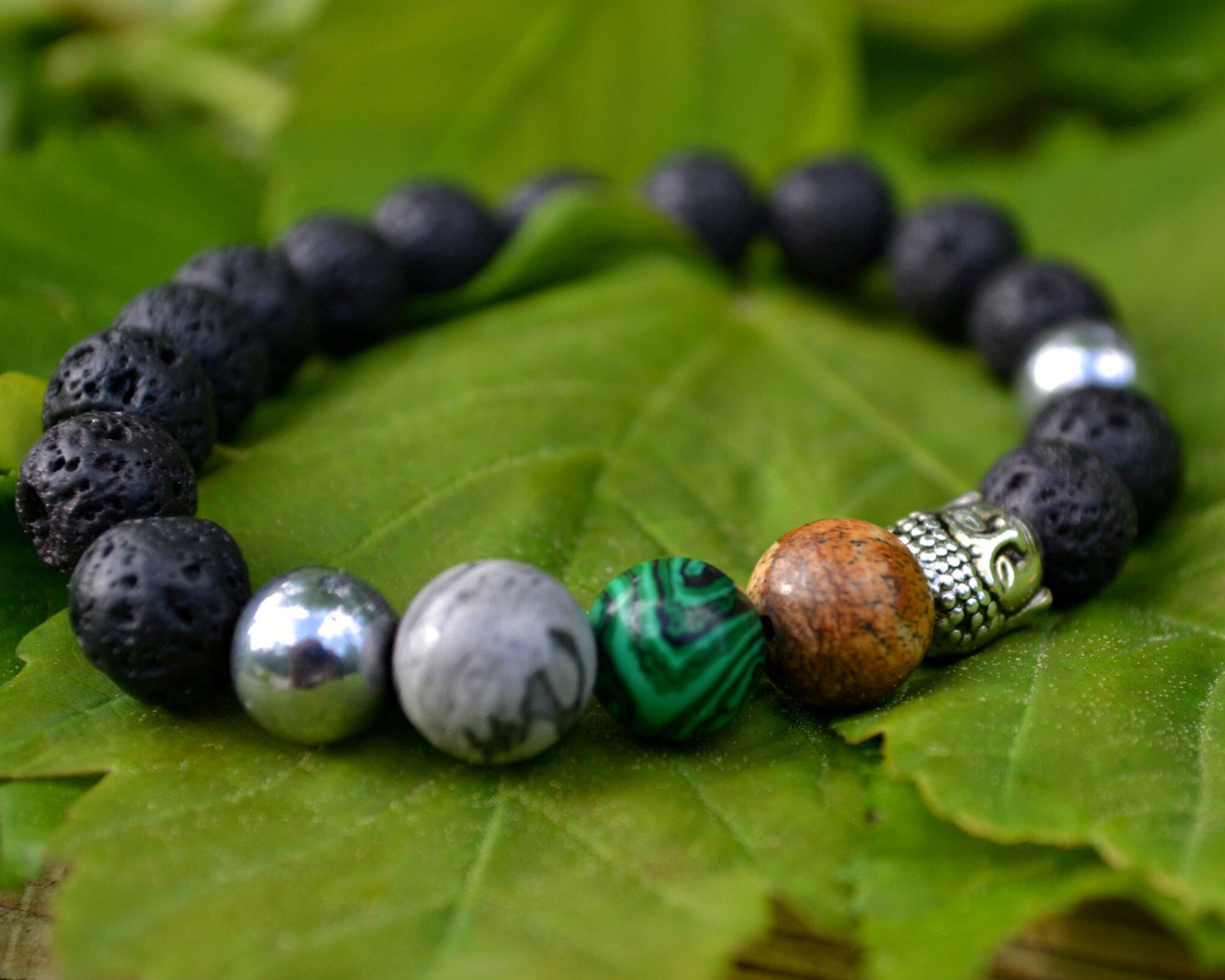 Men's Chakra Bracelet Buddha Head Bracelet Lava Stone Bracelet Jasper Bracelet Yoga Bracelet Gift for Men Malachite Bracelet Beaded Bracelet - Shamballa Bracelet - Birthstone Bracelet - Gemstone Bracelet Men - Chakra Bracelet - Macrame Bracelet - Healing Bracelet - Valinde