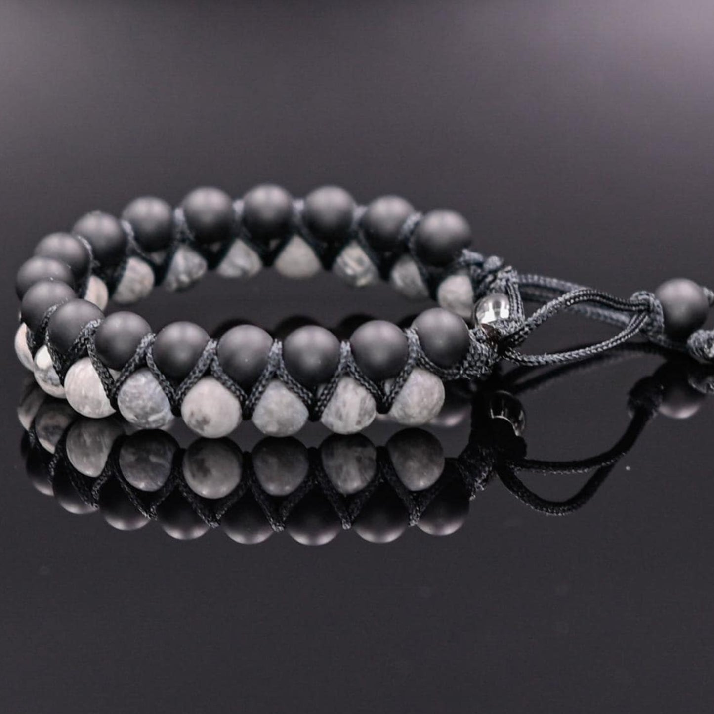 Men's Bracelet Double Bracelet Jasper Onyx Bracelet Macrame Bracelet Beaded Bracelet Gemstone Bracelet Gift for Men Double Row Bracelet - Shamballa Bracelet - Mantra Bracelet - Yoga Bracelet - Birthstone Bracelet - Gemstone Bracelet Men - Chakra Bracelet - Macrame Bracelet - Healing Bracelet - Gift for Father - Gift For Men - Valinde