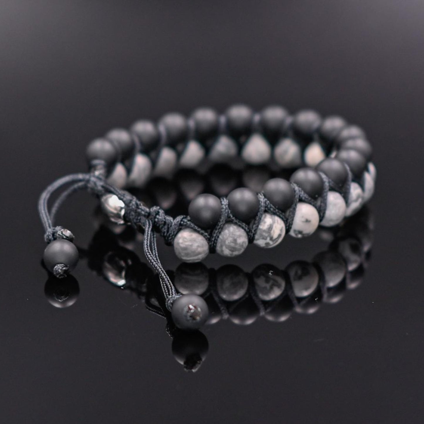 Men's Bracelet Double Bracelet Jasper Onyx Bracelet Macrame Bracelet Beaded Bracelet Gemstone Bracelet Gift for Men Double Row Bracelet - Shamballa Bracelet - Mantra Bracelet - Yoga Bracelet - Birthstone Bracelet - Gemstone Bracelet Men - Chakra Bracelet - Macrame Bracelet - Healing Bracelet - Gift for Father - Gift For Men - Valinde