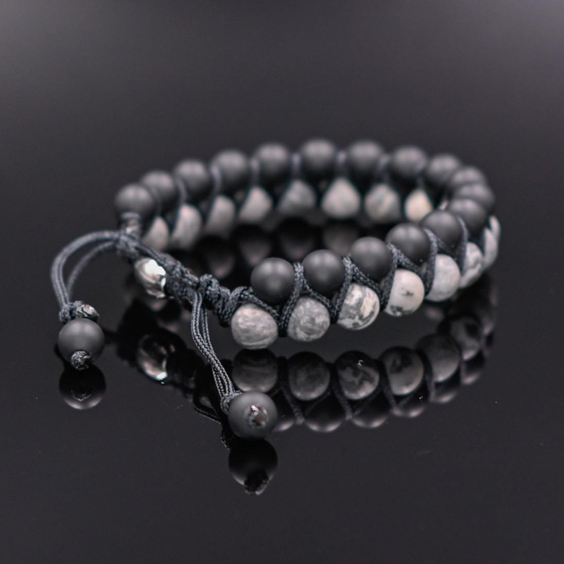 Men's Bracelet Double Bracelet Jasper Onyx Bracelet Macrame Bracelet Beaded Bracelet Gemstone Bracelet Gift for Men Double Row Bracelet - Shamballa Bracelet - Mantra Bracelet  -  Yoga Bracelet -  Birthstone Bracelet - Gemstone Bracelet Men - Chakra Bracelet - Macrame Bracelet - Healing Bracelet - Gift for Father - Gift For Men - Valinde
