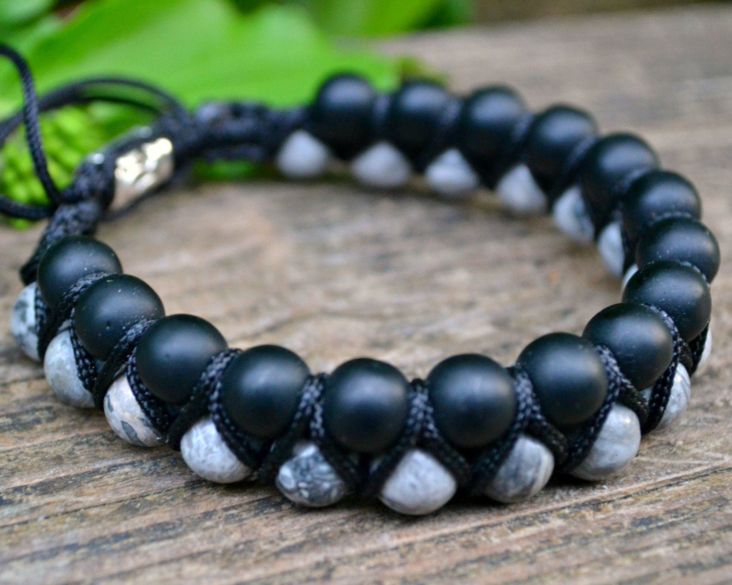 Men's Bracelet Double Bracelet Jasper Onyx Bracelet Macrame Bracelet Beaded Bracelet Gemstone Bracelet Gift for Men Double Row Bracelet - Shamballa Bracelet - Mantra Bracelet - Yoga Bracelet - Birthstone Bracelet - Gemstone Bracelet Men - Chakra Bracelet - Macrame Bracelet - Healing Bracelet - Gift for Father - Gift For Men - Valinde