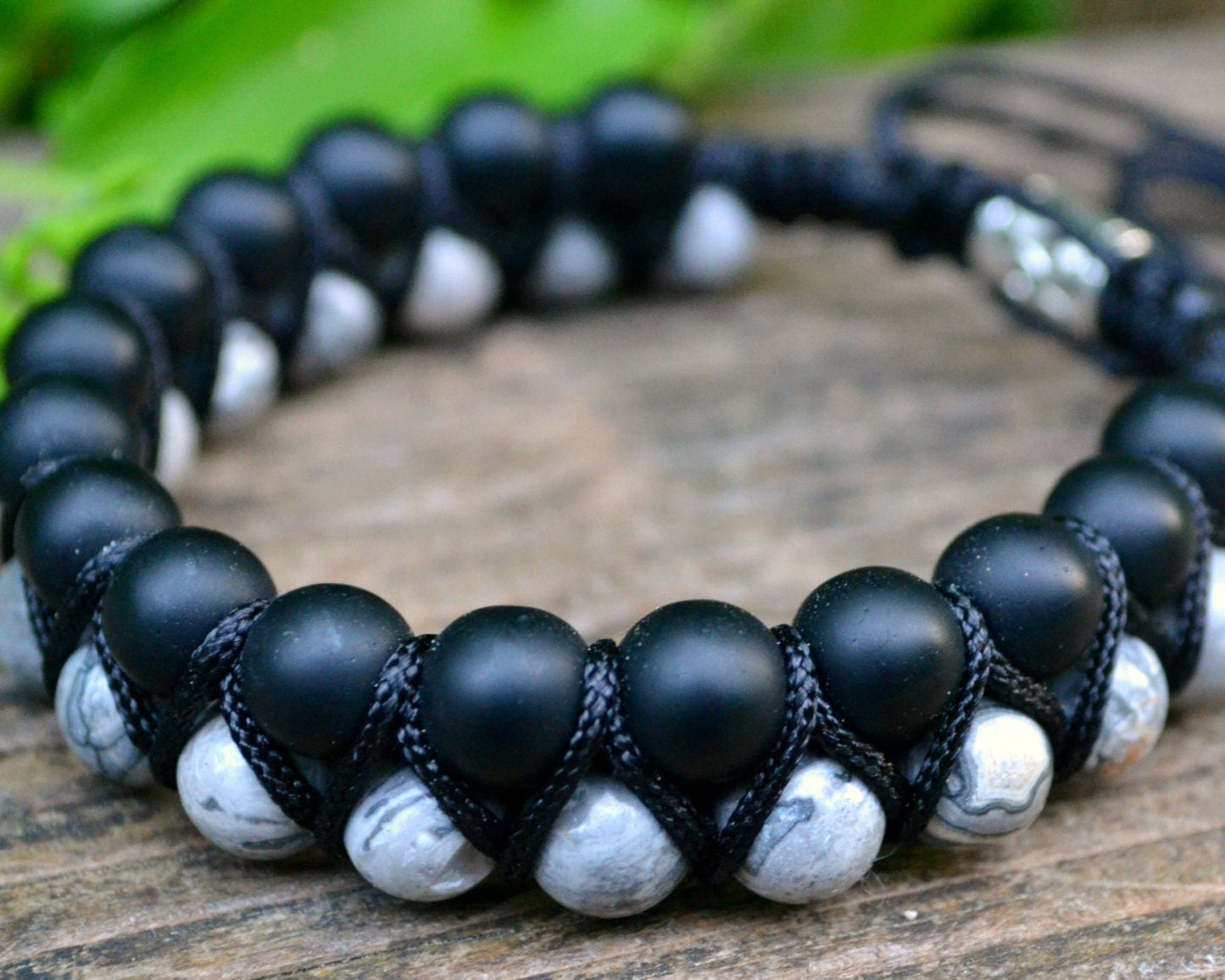 Men's Bracelet Double Bracelet Jasper Onyx Bracelet Macrame Bracelet Beaded Bracelet Gemstone Bracelet Gift for Men Double Row Bracelet - Shamballa Bracelet - Mantra Bracelet - Yoga Bracelet - Birthstone Bracelet - Gemstone Bracelet Men - Chakra Bracelet - Macrame Bracelet - Healing Bracelet - Gift for Father - Gift For Men - Valinde