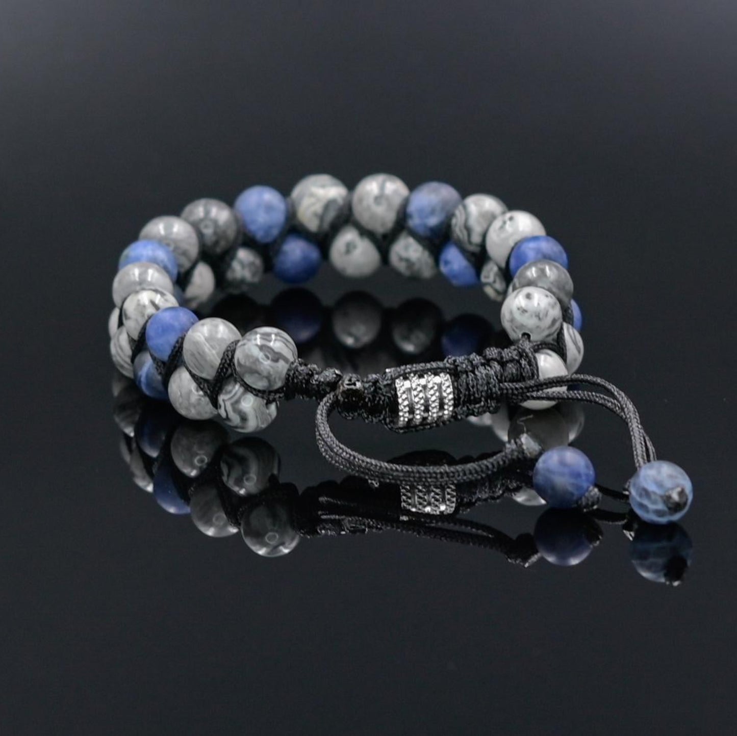 Men's Jasper Bracelet / Double Macrame Bracelet / Sodalite Bracelet / Men's Gift / Adjustable Bracelet / Double Row Bracelet / Gift for Men - Shamballa Bracelet - Mantra Bracelet - Yoga Bracelet - Birthstone Bracelet - Gemstone Bracelet Men - Chakra Bracelet - Macrame Bracelet - Healing Bracelet - Gift for Father - Gift For Men - Valinde