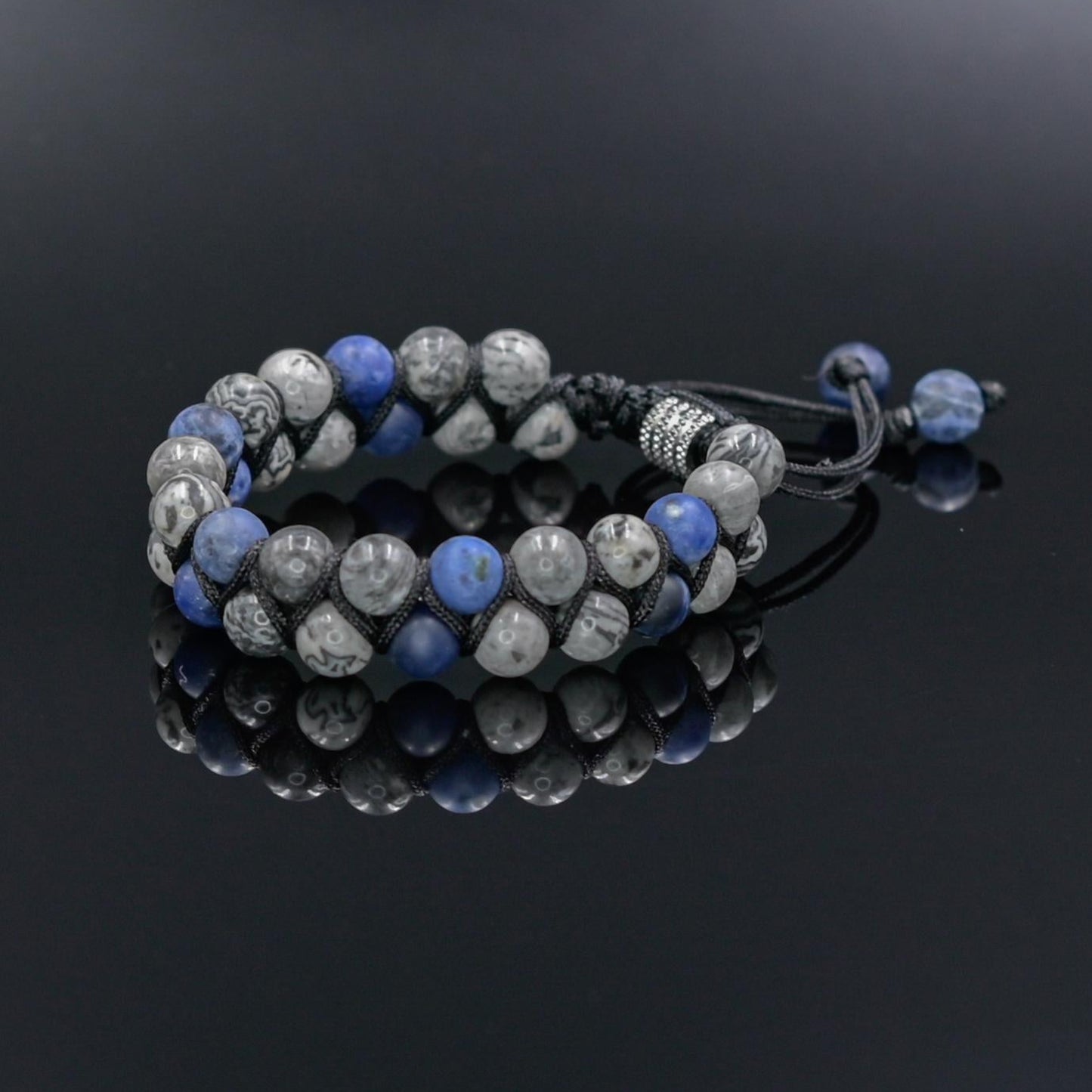 Men's Jasper Bracelet / Double Macrame Bracelet / Sodalite Bracelet / Men's Gift / Adjustable Bracelet / Double Row Bracelet / Gift for Men - Shamballa Bracelet - Mantra Bracelet - Yoga Bracelet - Birthstone Bracelet - Gemstone Bracelet Men - Chakra Bracelet - Macrame Bracelet - Healing Bracelet - Gift for Father - Gift For Men - Valinde