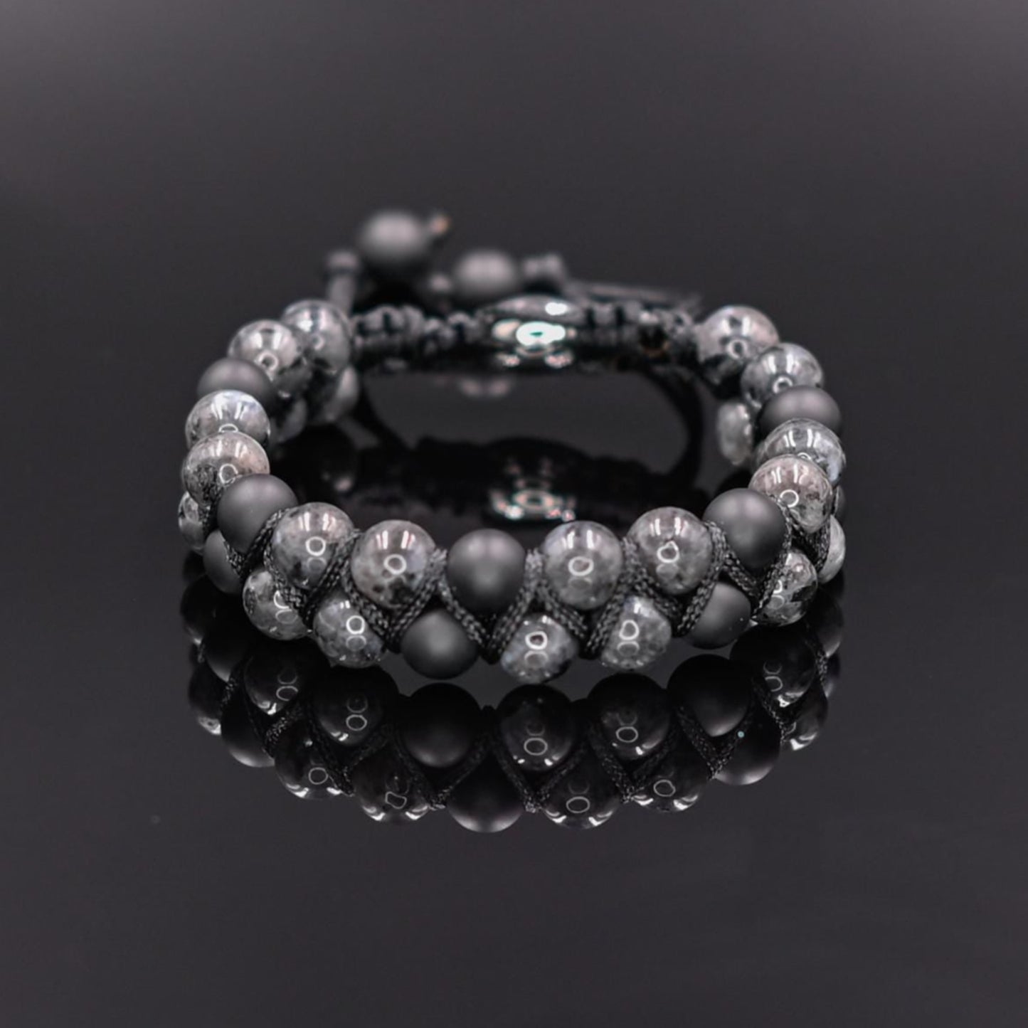 Men's Labradorite Bracelet Double Row Bracelet Onyx Bracelet Grey Stone Bracelet Beaded Bracelet Adjustable Macrame Bracelet For Men- Shamballa Bracelet - Mantra Bracelet - Yoga Bracelet - Birthstone Bracelet - Gemstone Bracelet Men - Chakra Bracelet - Macrame Bracelet - Healing Bracelet - Gift for Father - Gift For Men - Valinde