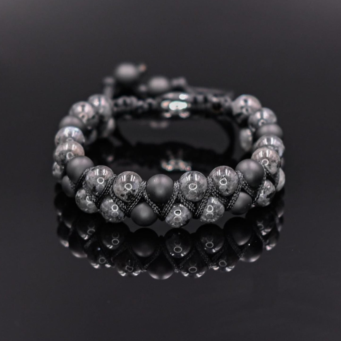 Men's Labradorite Bracelet Double Row Bracelet Onyx Bracelet Grey Stone Bracelet Beaded Bracelet Adjustable Macrame Bracelet For Men- Shamballa Bracelet - Mantra Bracelet - Yoga Bracelet - Birthstone Bracelet - Gemstone Bracelet Men - Chakra Bracelet - Macrame Bracelet - Healing Bracelet - Gift for Father - Gift For Men - Valinde