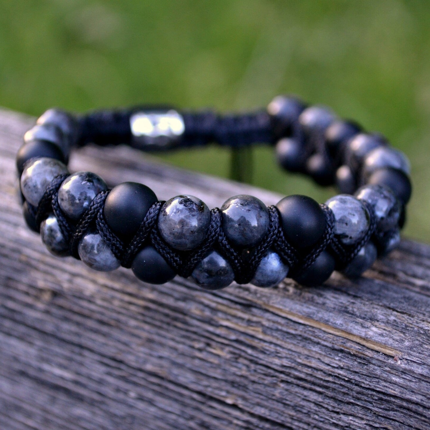 Men's Labradorite Bracelet Double Row Bracelet Onyx Bracelet Grey Stone Bracelet Beaded Bracelet Adjustable Macrame Bracelet For Men- Shamballa Bracelet - Mantra Bracelet - Yoga Bracelet - Birthstone Bracelet - Gemstone Bracelet Men - Chakra Bracelet - Macrame Bracelet - Healing Bracelet - Gift for Father - Gift For Men - Valinde