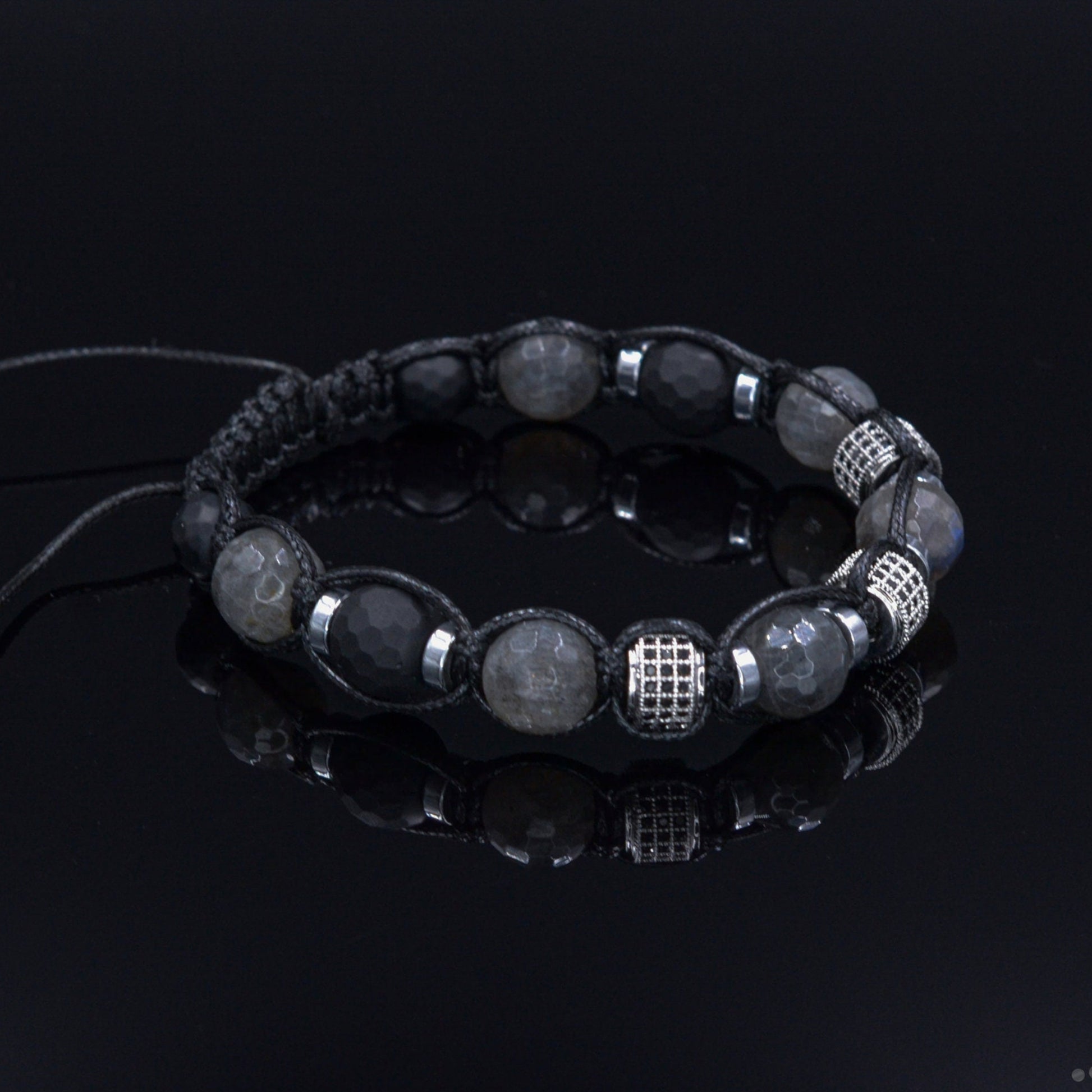 Men's Genuine Labradorite Crystal Bracelet - Gift for Men - Father's Day Gift - Adjustable Onyx Bracelet Men - CZ Bracelet - Beaded Bracelet - Shamballa Bracelet - Birthstone Bracelet - Gemstone Bracelet Men - Chakra Bracelet - Macrame Bracelet - Healing Bracelet - Valinde - Shamballa Bracelet - Birthstone Bracelet - Gemstone Bracelet Men - Chakra Bracelet - Macrame Bracelet - Healing Bracelet - Valinde