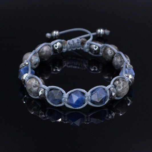 Men's Sodalite and Labradorite Beaded Bracelet Gift for Men Braided Bracelet Hematite Bracelet Blue Sodalite Bracelet Man Stone Bracelet - Shamballa Bracelet - Birthstone Bracelet - Gemstone Bracelet Men - Chakra Bracelet - Macrame Bracelet - Healing Bracelet - Valinde - Shamballa Bracelet - Birthstone Bracelet - Gemstone Bracelet Men - Chakra Bracelet - Macrame Bracelet - Healing Bracelet - Valinde