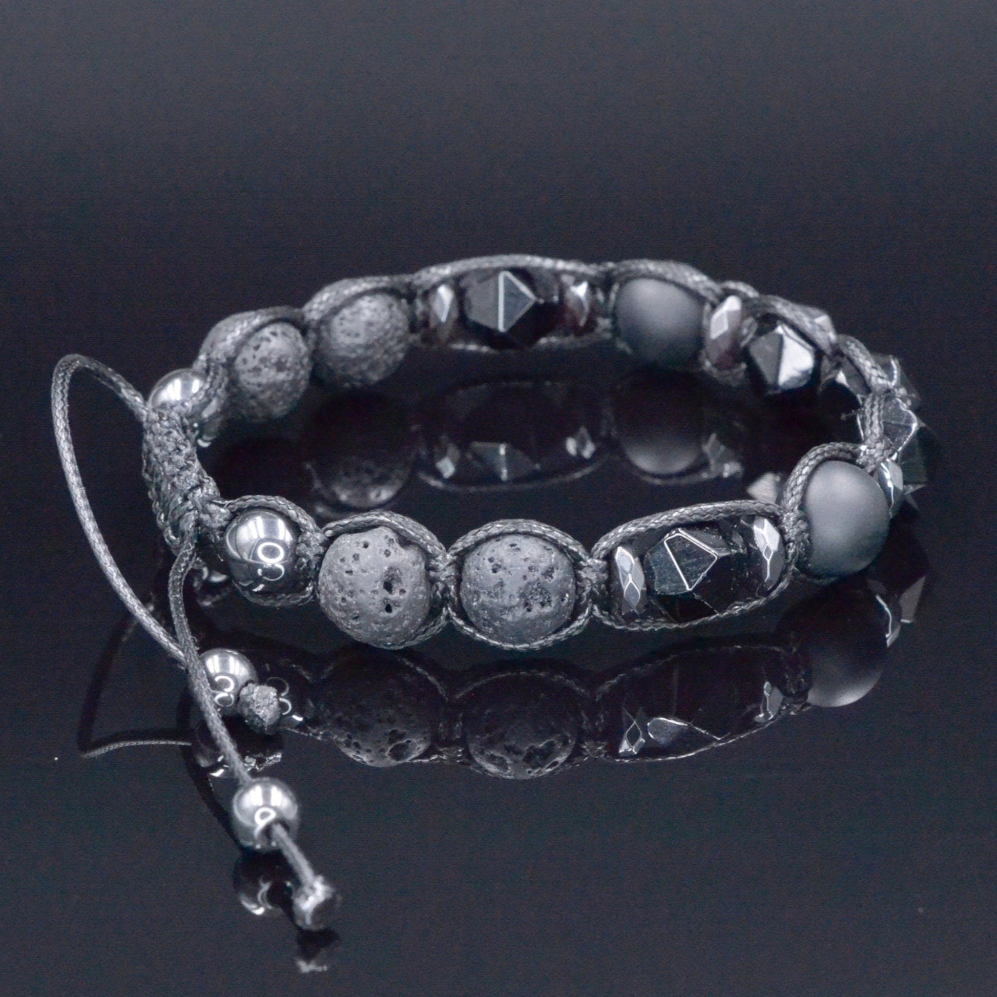 Genuine Emerald Bracelet for Men - Men's Emerald Phantom Quartz Onyx Hematite Beads Bracelet - Gift for Men - Adjustable Braided Bracelet  - Shamballa Bracelet - Birthstone Bracelet - Gemstone Bracelet Men - Chakra Bracelet - Macrame Bracelet - Healing Bracelet - Valinde