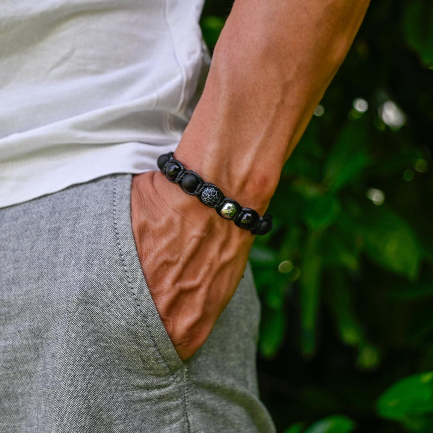 Men's Gemstone Bracelet Hematite Bracelet Beaded Bracelet Gift for Men Onyx Bracelet Men's Jewelry Agate Bracelet Macrame Bracelet For Men - Shamballa Bracelet - Mantra Bracelet - Yoga Bracelet - Birthstone Bracelet - Gemstone Bracelet Men - Chakra Bracelet - Macrame Bracelet - Healing Bracelet - Gift for Father - Gift For Men - Valinde