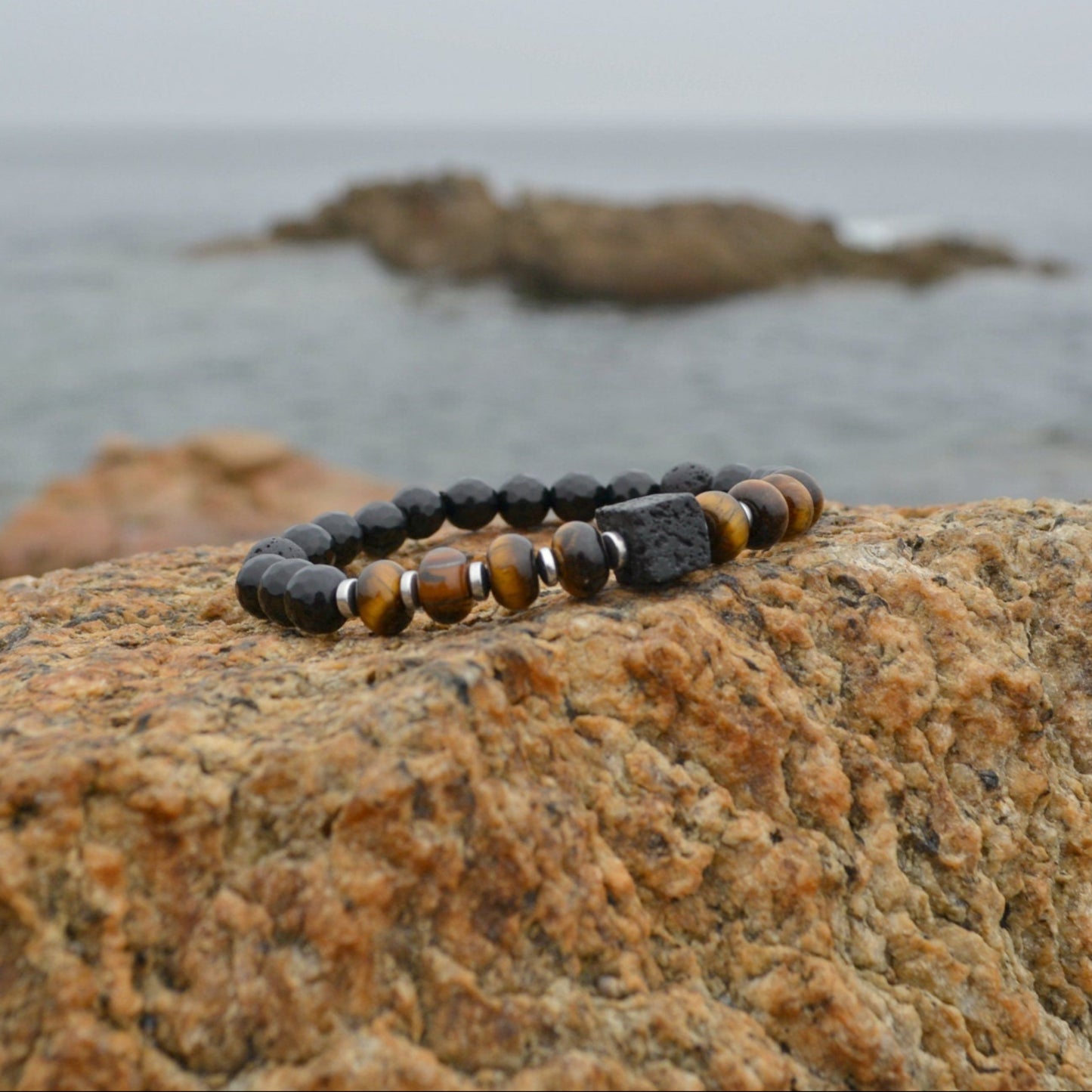 Men's Tiger Eye Stretch Bracelet Lava Stone Cube Bead Bracelet Agate Bracelet Elastic Bracelet Gift for Men Brown Tiger's Eye Bracelet- Shamballa Bracelet - Birthstone Bracelet - Gemstone Bracelet Men - Chakra Bracelet - Macrame Bracelet - Healing Bracelet - Valinde
