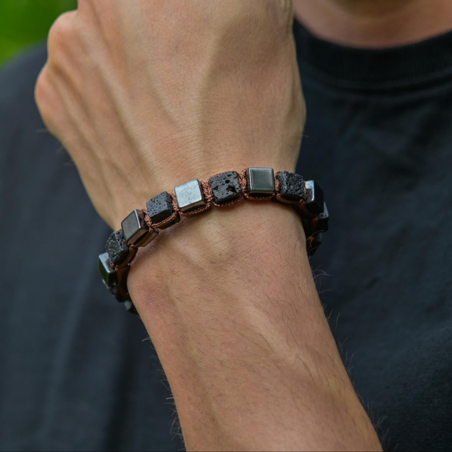 Men's Magnetic Hematite Bracelet Cube Beads Bracelet Lava Stone Bracelet Gifts for Men Volcanic Lava Rock Bracelet Square Hematite Bracelet - Shamballa Bracelet - Mantra Bracelet - Yoga Bracelet - Birthstone Bracelet - Gemstone Bracelet Men - Chakra Bracelet - Macrame Bracelet - Healing Bracelet - Gift for Father - Gift For Men - Valinde