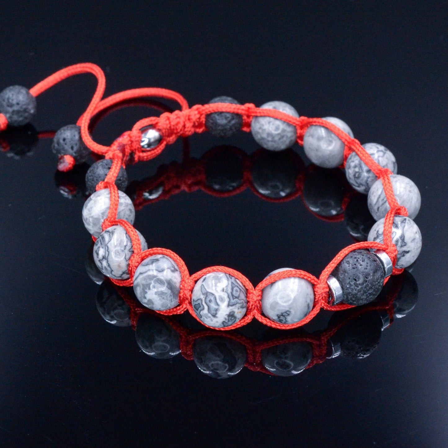 Jasper Bead Bracelet Men's Bracelet Adjustable Bracelet Gemstone Bead Bracelet Macramé Bracelet Gift for Men Stone Bead Bracelet - Shamballa Bracelet - Mantra Bracelet - Birthstone Bracelet - Gemstone Bracelet Men - Chakra Bracelet - Macrame Bracelet - Healing Bracelet - Valinde