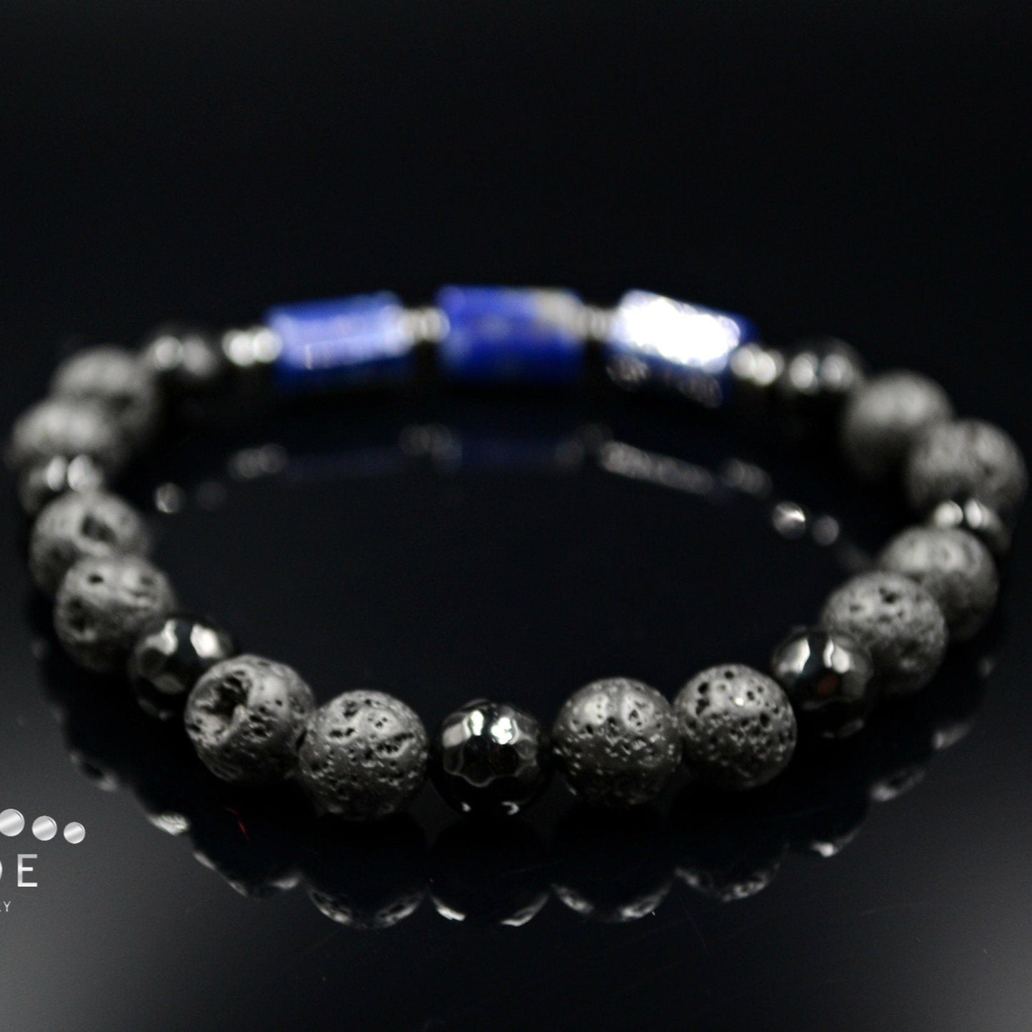 Men's Lapis Lazuli Stretch Bracelet / Lava Stone Bracelet / Elastic Bead Bracelet / Gift for Men / Black Agate Bracelet / Gemstone Bracelet- Shamballa Bracelet - Birthstone Bracelet - Gemstone Bracelet Men - Chakra Bracelet - Macrame Bracelet - Healing Bracelet - Valinde
