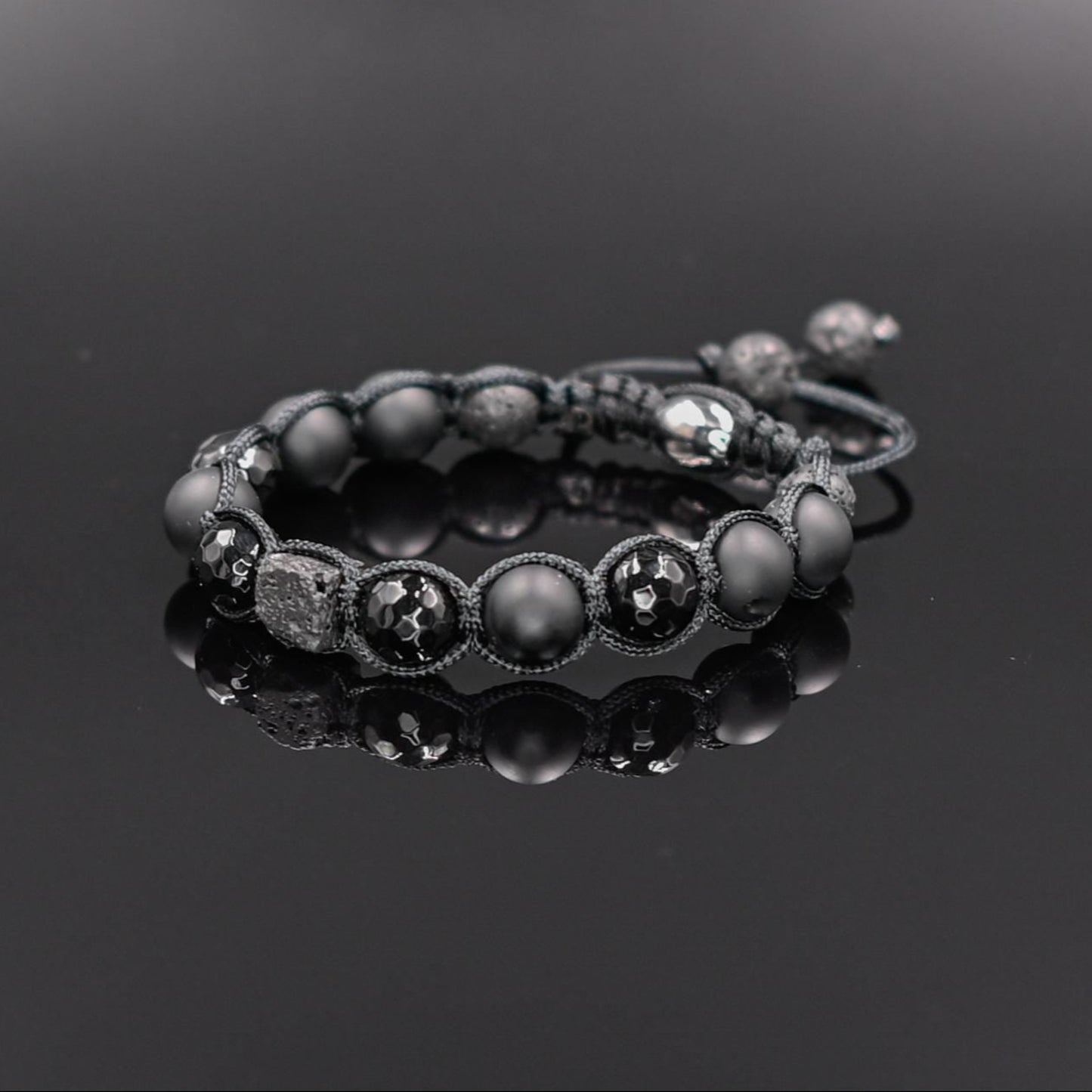Men's Faceted Agate Bracelet Matte Onyx Beaded Bracelet Father's Day Gift Lava Stone Bead Bracelet Black Stone Bracelet Gift for Men - Shamballa Bracelet - Mantra Bracelet - Yoga Bracelet - Birthstone Bracelet - Gemstone Bracelet Men - Chakra Bracelet - Macrame Bracelet - Healing Bracelet - Gift for Father - Gift For Men - Valinde