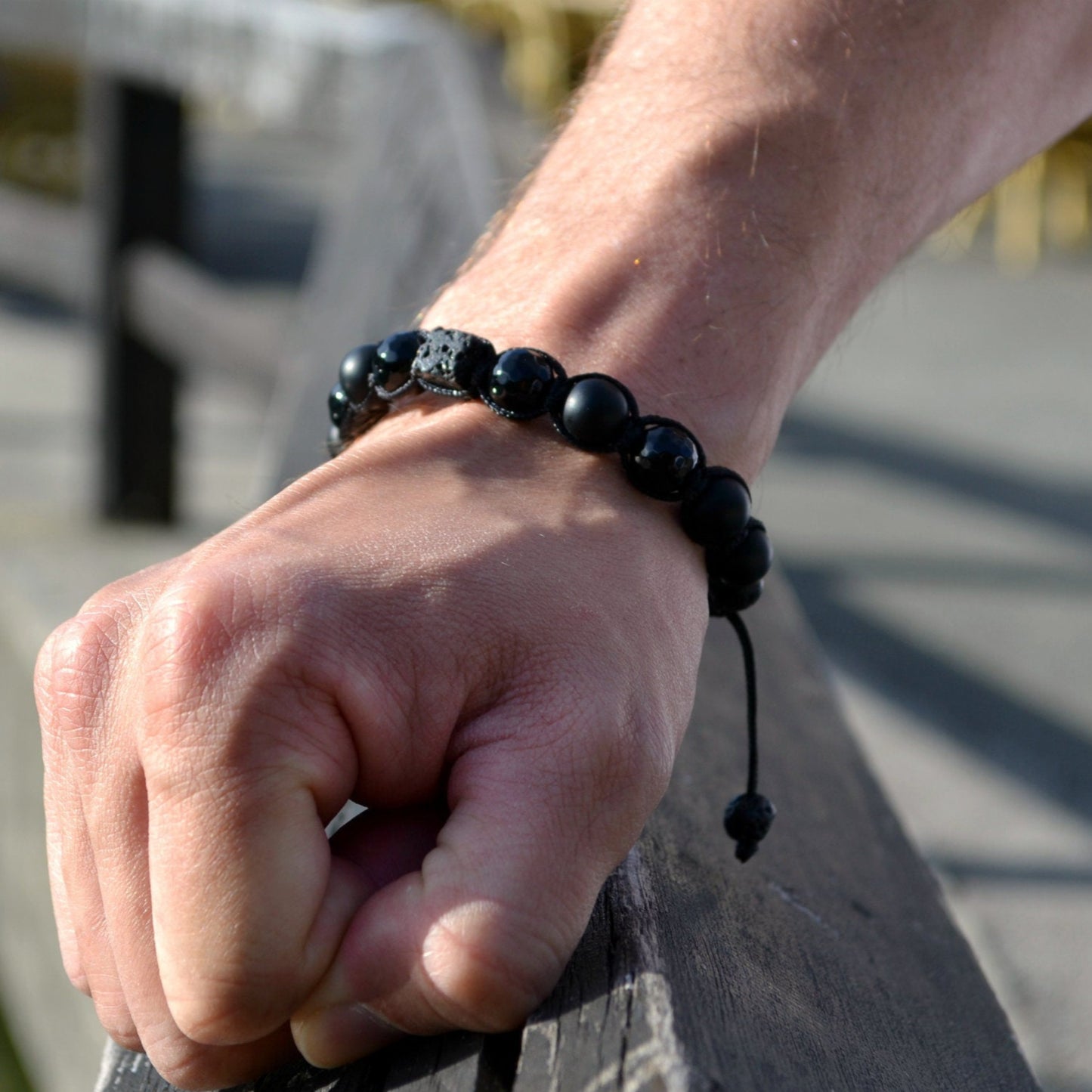 Men's Faceted Agate Bracelet Matte Onyx Beaded Bracelet Father's Day Gift Lava Stone Bead Bracelet Black Stone Bracelet Gift for Men - Shamballa Bracelet - Mantra Bracelet - Yoga Bracelet - Birthstone Bracelet - Gemstone Bracelet Men - Chakra Bracelet - Macrame Bracelet - Healing Bracelet - Gift for Father - Gift For Men - Valinde