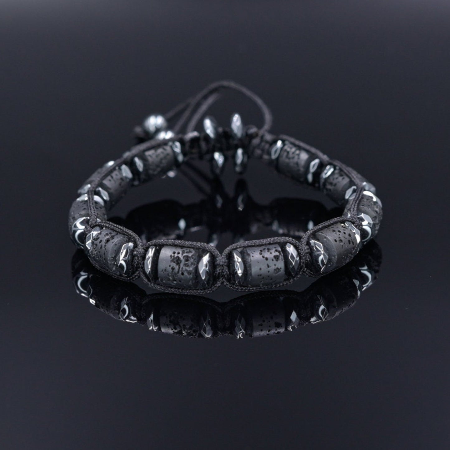 Black Lava Stone Bracelet, Men's Volcanic Lava Hematite Bracelet, Adjustable Braided Bracelet, Gift for Men, Stone Macrame Bracelet for Men - Shamballa Bracelet - Birthstone Bracelet - Gemstone Bracelet Men - Chakra Bracelet - Macrame Bracelet - Healing Bracelet - Valinde - Shamballa Bracelet - Birthstone Bracelet - Gemstone Bracelet Men - Chakra Bracelet - Macrame Bracelet - Healing Bracelet - Valinde