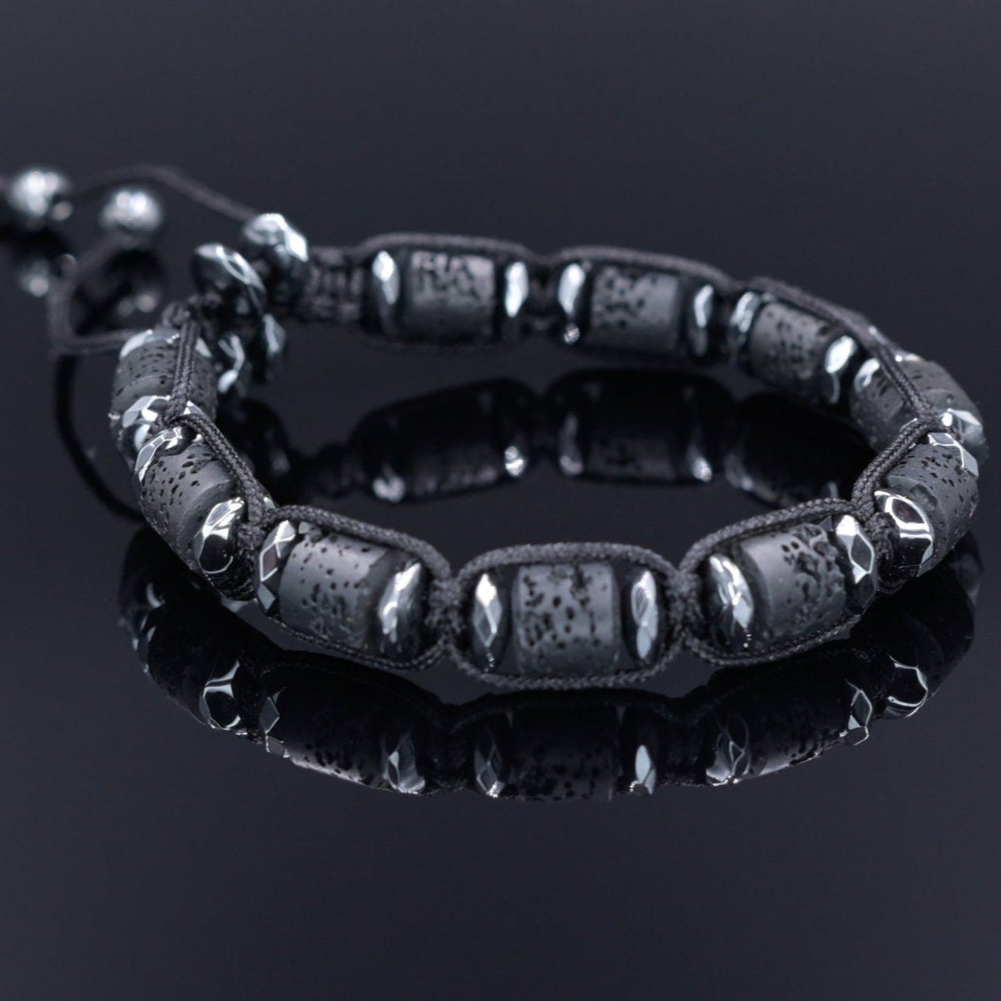 Black Lava Stone Bracelet, Men's Volcanic Lava Hematite Bracelet, Adjustable Braided Bracelet, Gift for Men, Stone Macrame Bracelet for Men - Shamballa Bracelet - Birthstone Bracelet - Gemstone Bracelet Men - Chakra Bracelet - Macrame Bracelet - Healing Bracelet - Valinde - Shamballa Bracelet - Birthstone Bracelet - Gemstone Bracelet Men - Chakra Bracelet - Macrame Bracelet - Healing Bracelet - Valinde