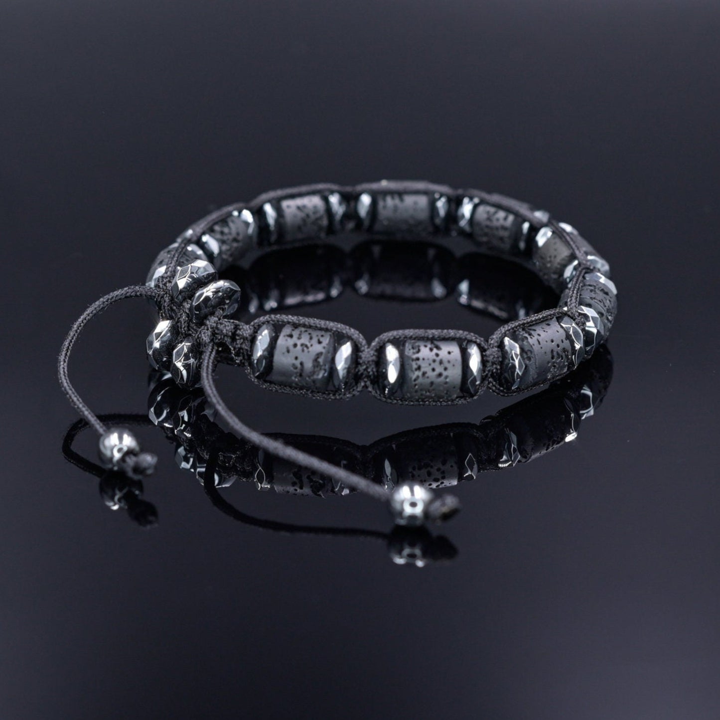 Black Lava Stone Bracelet, Men's Volcanic Lava Hematite Bracelet, Adjustable Braided Bracelet, Gift for Men, Stone Macrame Bracelet for Men - Shamballa Bracelet - Birthstone Bracelet - Gemstone Bracelet Men - Chakra Bracelet - Macrame Bracelet - Healing Bracelet - Valinde - Shamballa Bracelet - Birthstone Bracelet - Gemstone Bracelet Men - Chakra Bracelet - Macrame Bracelet - Healing Bracelet - Valinde
