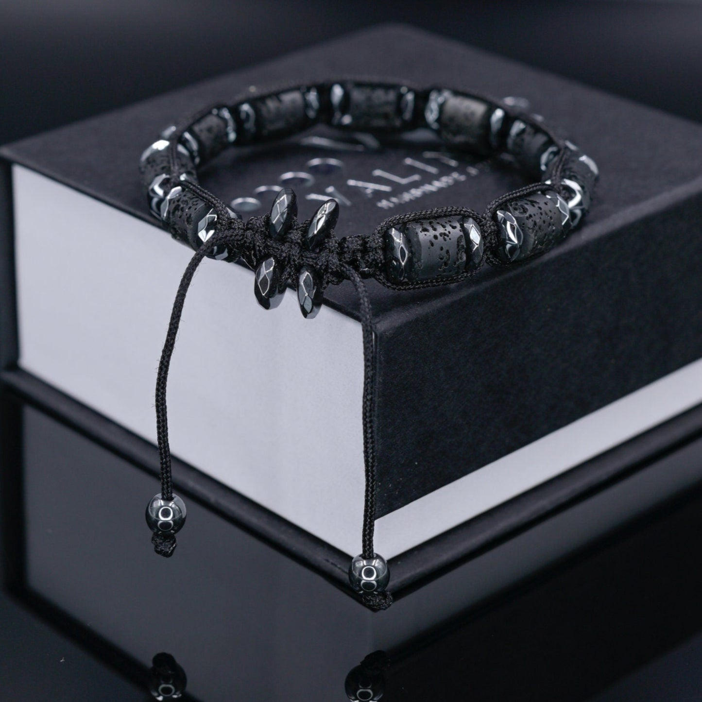 Black Lava Stone Bracelet, Men's Volcanic Lava Hematite Bracelet, Adjustable Braided Bracelet, Gift for Men, Stone Macrame Bracelet for Men - Shamballa Bracelet - Birthstone Bracelet - Gemstone Bracelet Men - Chakra Bracelet - Macrame Bracelet - Healing Bracelet - Valinde - Shamballa Bracelet - Birthstone Bracelet - Gemstone Bracelet Men - Chakra Bracelet - Macrame Bracelet - Healing Bracelet - Valinde