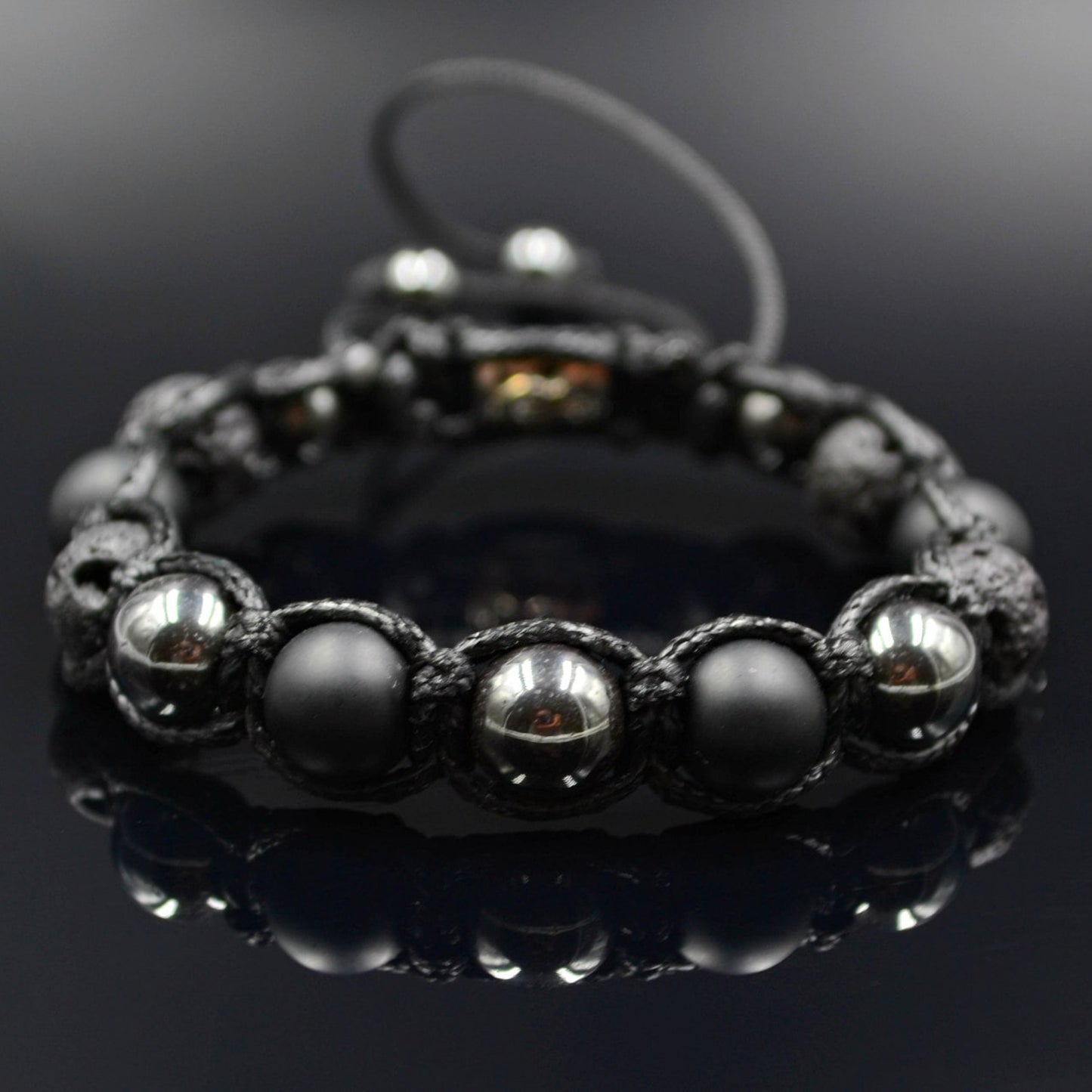 Men's Grey Hematite Bracelet Onyx Bracelet Lava Stone Beaded Bracelet Gemstone Bracelet Gift for Men Macrame Bracelet Stone Bracelet - Shamballa Bracelet - Mantra Bracelet - Yoga Bracelet - Birthstone Bracelet - Gemstone Bracelet Men - Chakra Bracelet - Macrame Bracelet - Healing Bracelet - Gift for Father - Gift For Men - Valinde