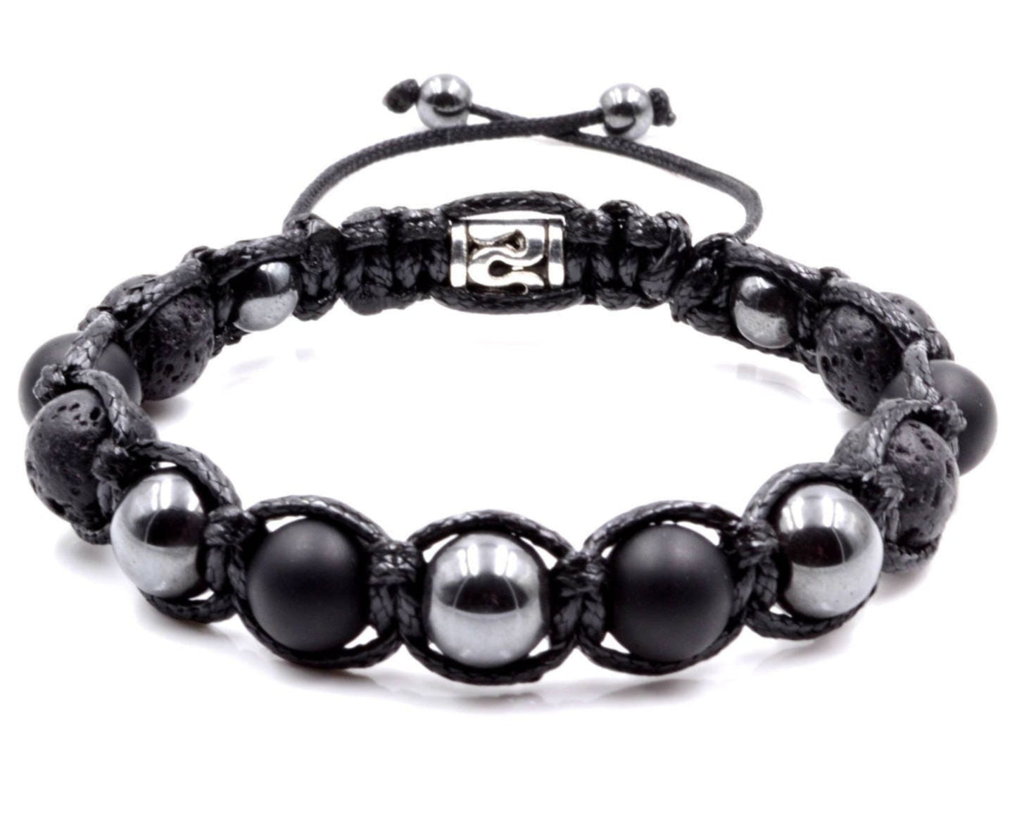 Men's Grey Hematite Bracelet Onyx Bracelet Lava Stone Beaded Bracelet Gemstone Bracelet Gift for Men Macrame Bracelet Stone Bracelet - Shamballa Bracelet - Mantra Bracelet - Yoga Bracelet - Birthstone Bracelet - Gemstone Bracelet Men - Chakra Bracelet - Macrame Bracelet - Healing Bracelet - Gift for Father - Gift For Men - Valinde