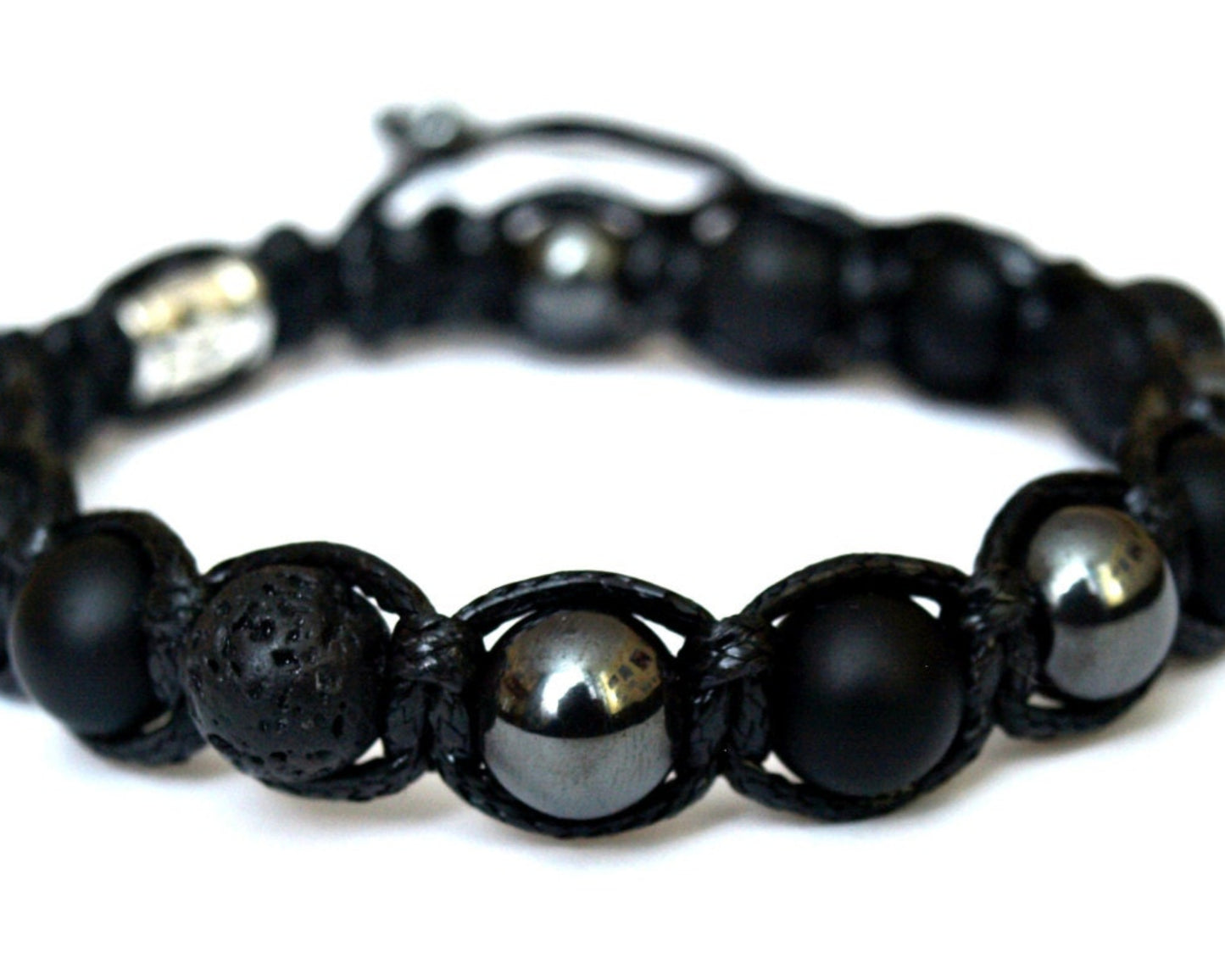 Men's Grey Hematite Bracelet Onyx Bracelet Lava Stone Beaded Bracelet Gemstone Bracelet Gift for Men Macrame Bracelet Stone Bracelet - Shamballa Bracelet - Mantra Bracelet - Yoga Bracelet - Birthstone Bracelet - Gemstone Bracelet Men - Chakra Bracelet - Macrame Bracelet - Healing Bracelet - Gift for Father - Gift For Men - Valinde