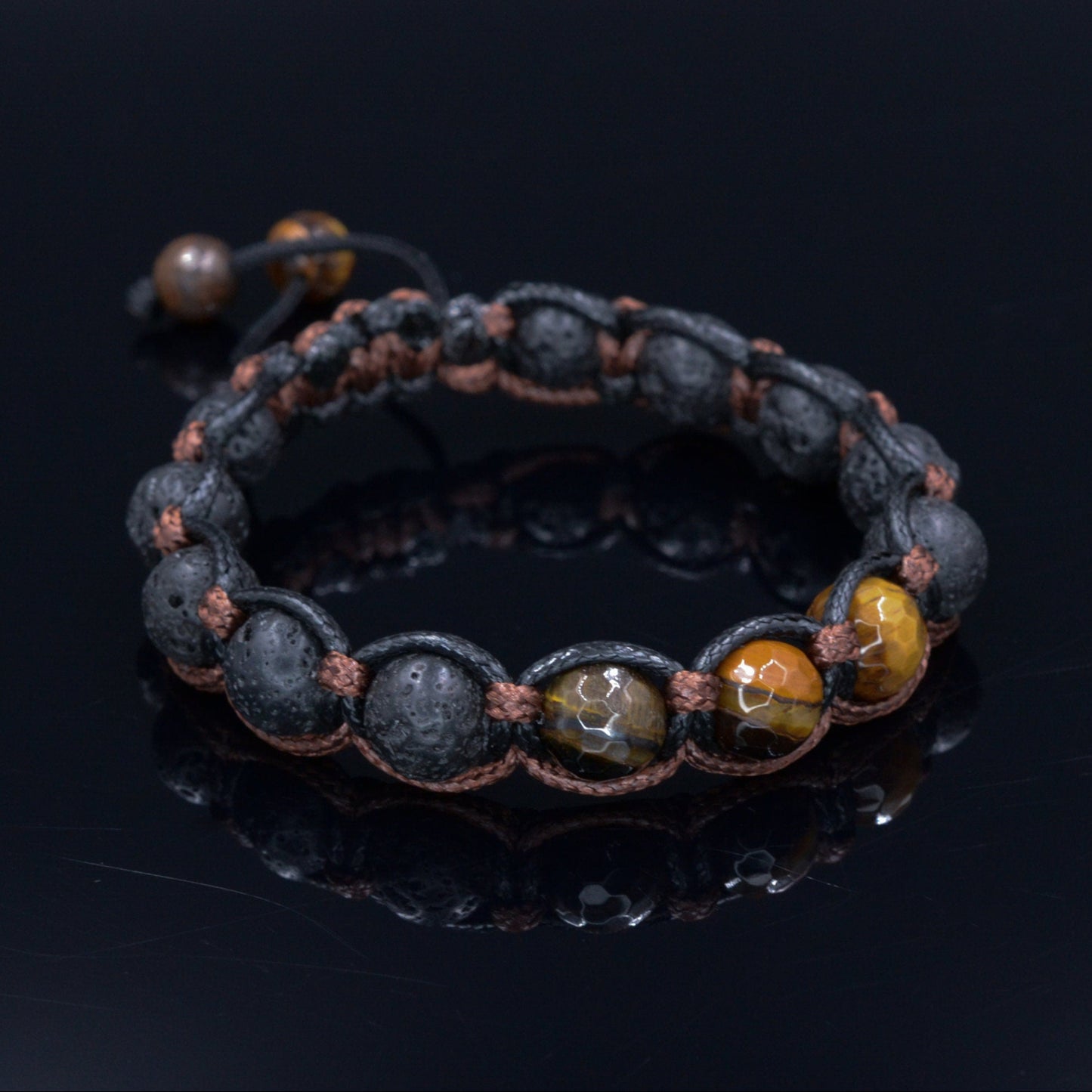 Men's Tiger's Eye Braided Bracelet / Macrame Bracelet / Lava Stone Bracelet / Gift for Men / Adjustable Bracelet / Tiger Eye Bracelet - Shamballa Bracelet - Mantra Bracelet - Birthstone Bracelet - Gemstone Bracelet Men - Chakra Bracelet - Macrame Bracelet - Healing Bracelet - Valinde