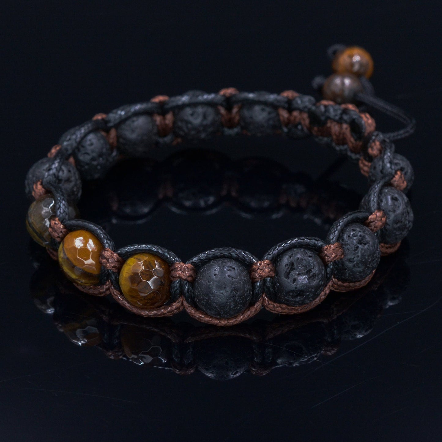 Men's Tiger's Eye Braided Bracelet / Macrame Bracelet / Lava Stone Bracelet / Gift for Men / Adjustable Bracelet / Tiger Eye Bracelet - Shamballa Bracelet - Mantra Bracelet - Birthstone Bracelet - Gemstone Bracelet Men - Chakra Bracelet - Macrame Bracelet - Healing Bracelet - Valinde