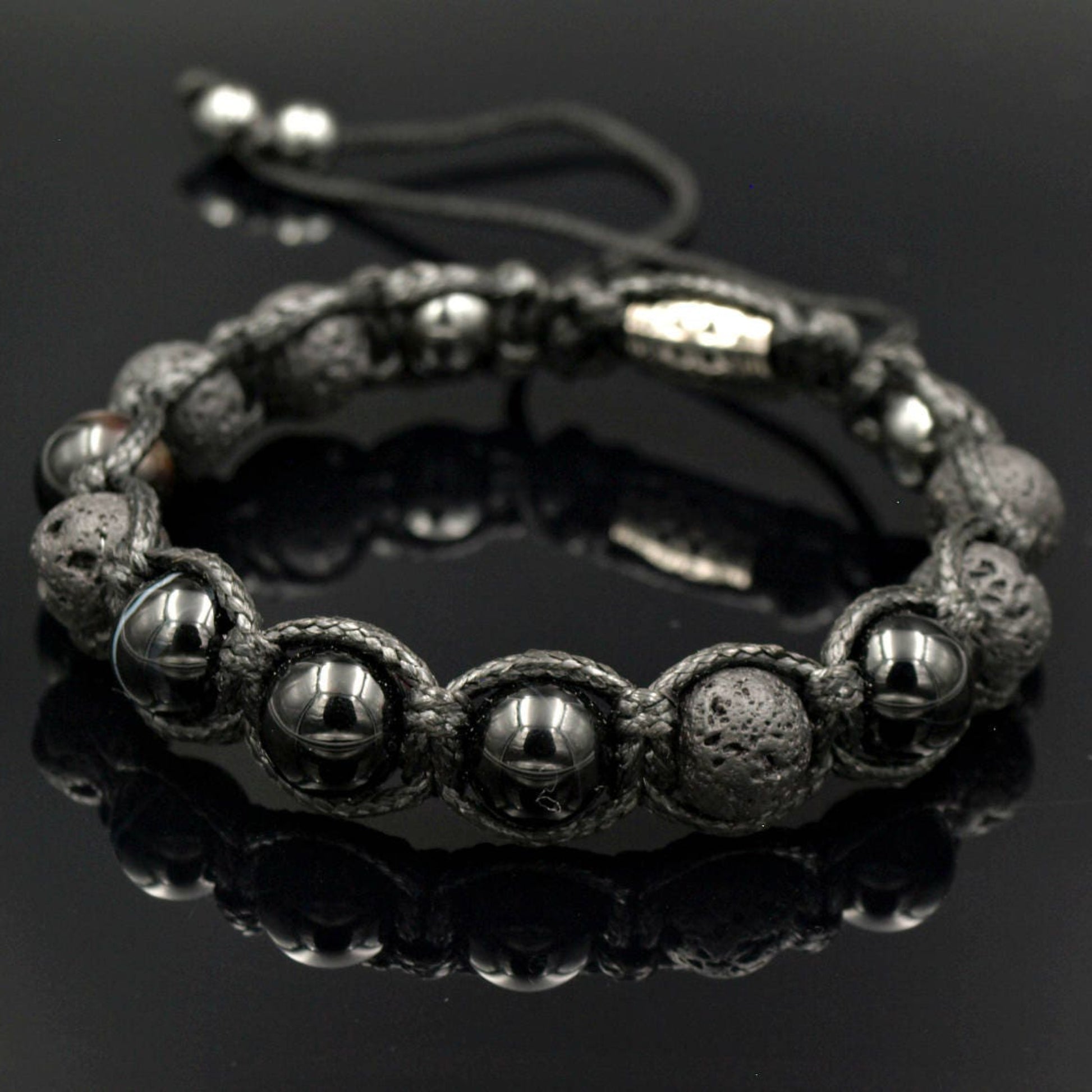Men's Black Stone Bracelet Gemstone Bracelet Lava Stone Bead Bracelet Macramé Bracelet Agate Bracelet Bead Bracelet Men's Jewellery - Shamballa Bracelet - Mantra Bracelet  -  Yoga Bracelet -  Birthstone Bracelet - Gemstone Bracelet Men - Chakra Bracelet - Macrame Bracelet - Healing Bracelet - Gift for Father - Gift For Men - Valinde