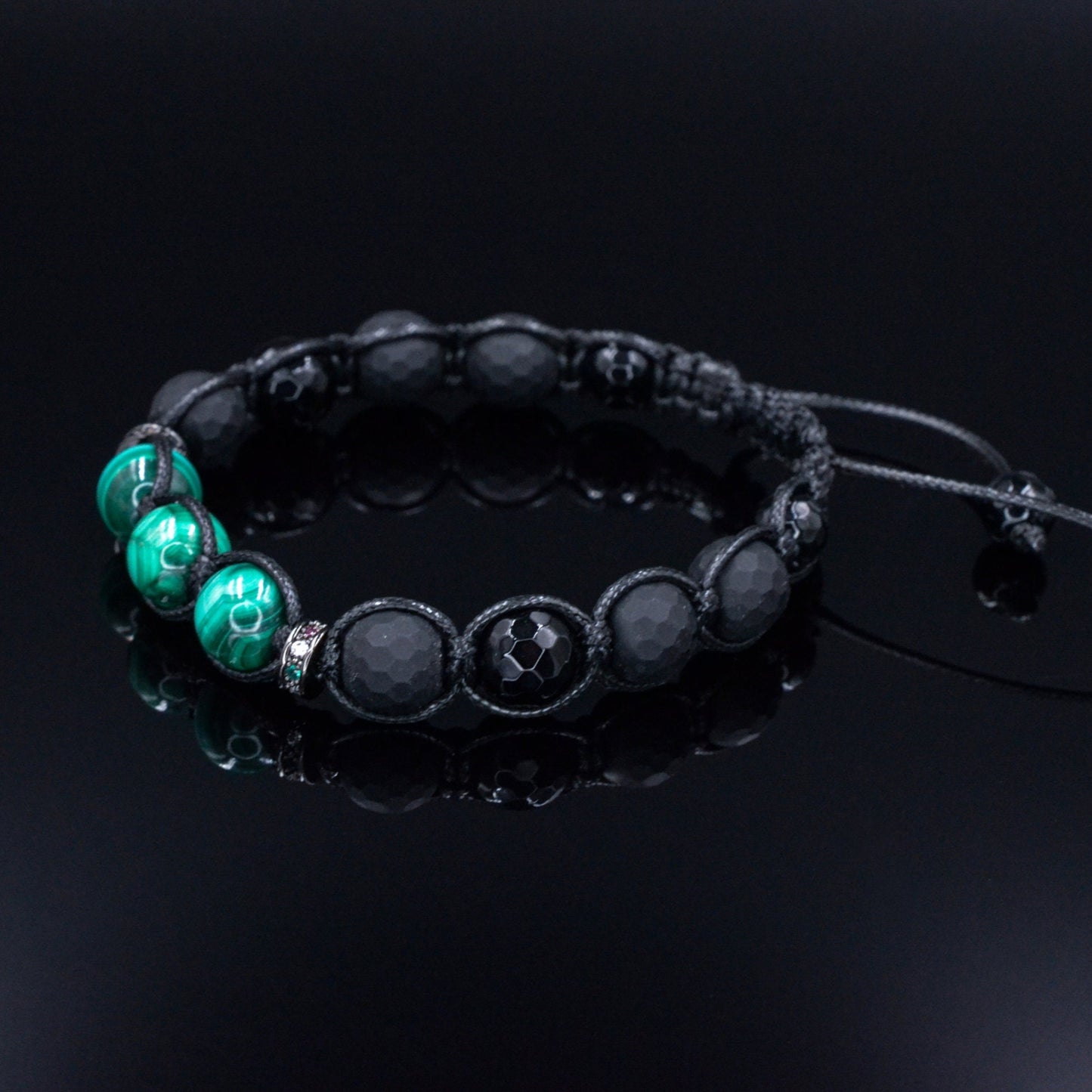 Genuine Malachite Bracelet for Men - Men's Black Onyx Agate Bracelet - Adjustable Macrame Bracelet - Gift for Men - Christmas Gift for Men- Shamballa Bracelet - Birthstone Bracelet - Gemstone Bracelet Men - Chakra Bracelet - Macrame Bracelet - Healing Bracelet - Valinde - Shamballa Bracelet - Birthstone Bracelet - Gemstone Bracelet Men - Chakra Bracelet - Macrame Bracelet - Healing Bracelet - Valinde