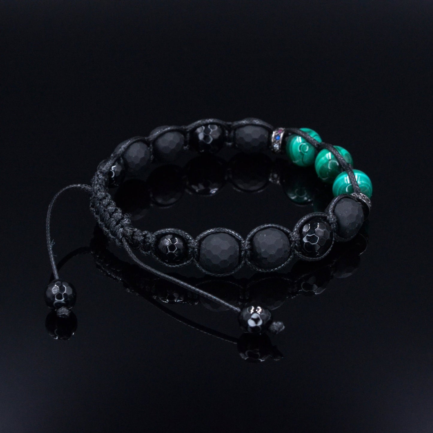 Genuine Malachite Bracelet for Men - Men's Black Onyx Agate Bracelet - Adjustable Macrame Bracelet - Gift for Men - Christmas Gift for Men- Shamballa Bracelet - Birthstone Bracelet - Gemstone Bracelet Men - Chakra Bracelet - Macrame Bracelet - Healing Bracelet - Valinde - Shamballa Bracelet - Birthstone Bracelet - Gemstone Bracelet Men - Chakra Bracelet - Macrame Bracelet - Healing Bracelet - Valinde