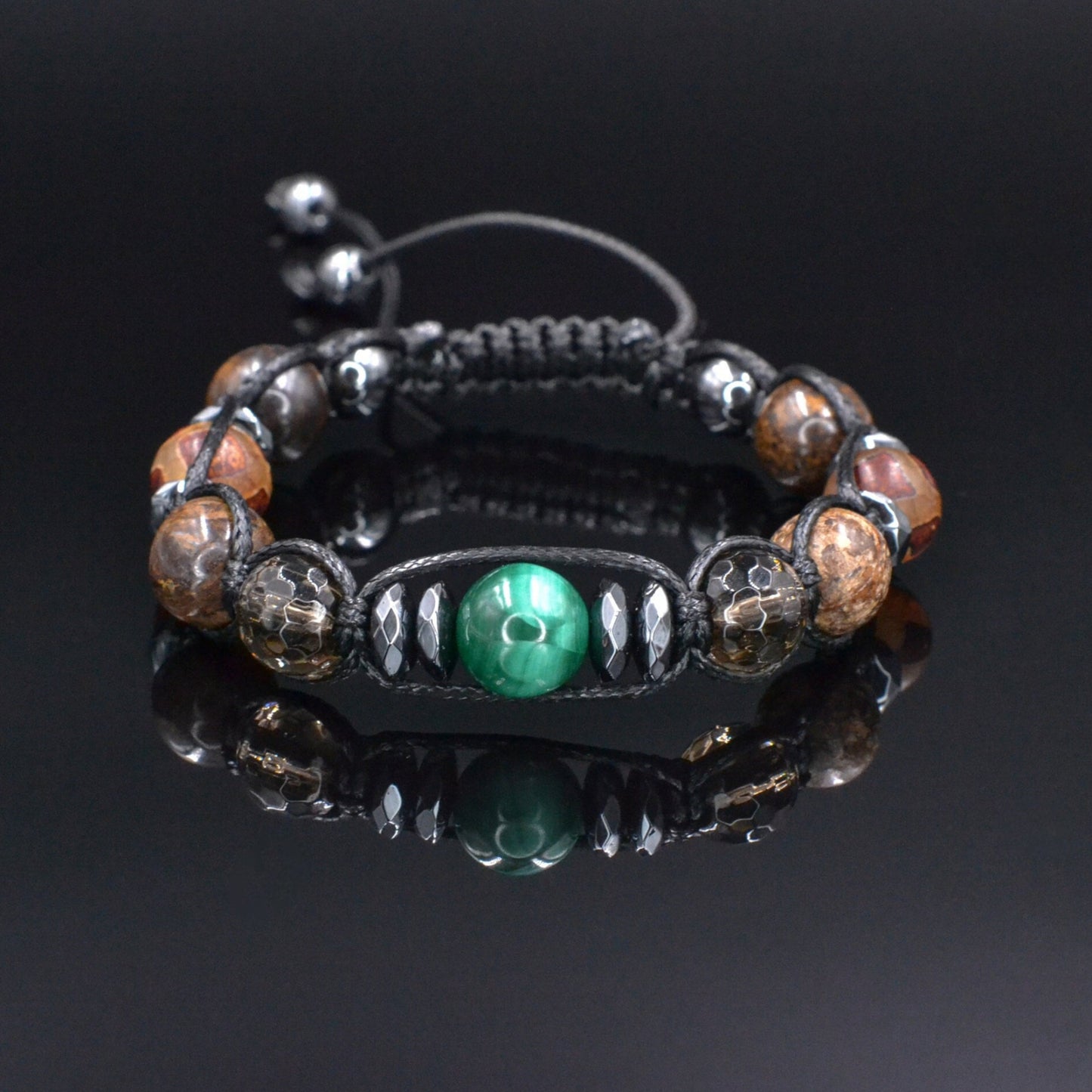 Men's Bronzite Bracelet, Adjustable Malachite Quartz Crystal Bracelet, Gift for Men, Anniversary Gift, Dzi Agate Bracelet, Christmas Gift - Shamballa Bracelet - Birthstone Bracelet - Gemstone Bracelet Men - Chakra Bracelet - Macrame Bracelet - Healing Bracelet - Valinde - Shamballa Bracelet - Birthstone Bracelet - Gemstone Bracelet Men - Chakra Bracelet - Macrame Bracelet - Healing Bracelet - Valinde