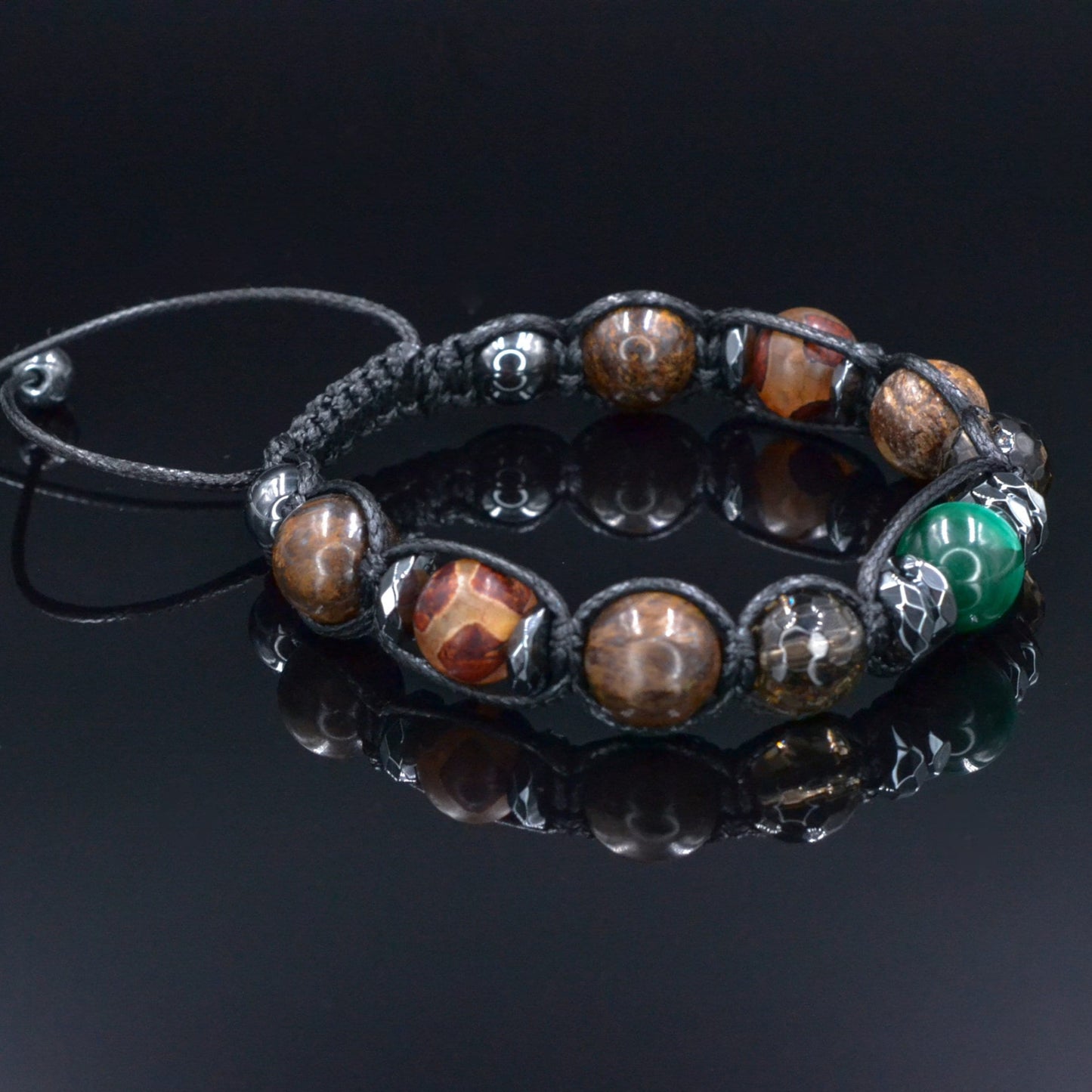 Men's Bronzite Bracelet, Adjustable Malachite Quartz Crystal Bracelet, Gift for Men, Anniversary Gift, Dzi Agate Bracelet, Christmas Gift - Shamballa Bracelet - Birthstone Bracelet - Gemstone Bracelet Men - Chakra Bracelet - Macrame Bracelet - Healing Bracelet - Valinde - Shamballa Bracelet - Birthstone Bracelet - Gemstone Bracelet Men - Chakra Bracelet - Macrame Bracelet - Healing Bracelet - Valinde