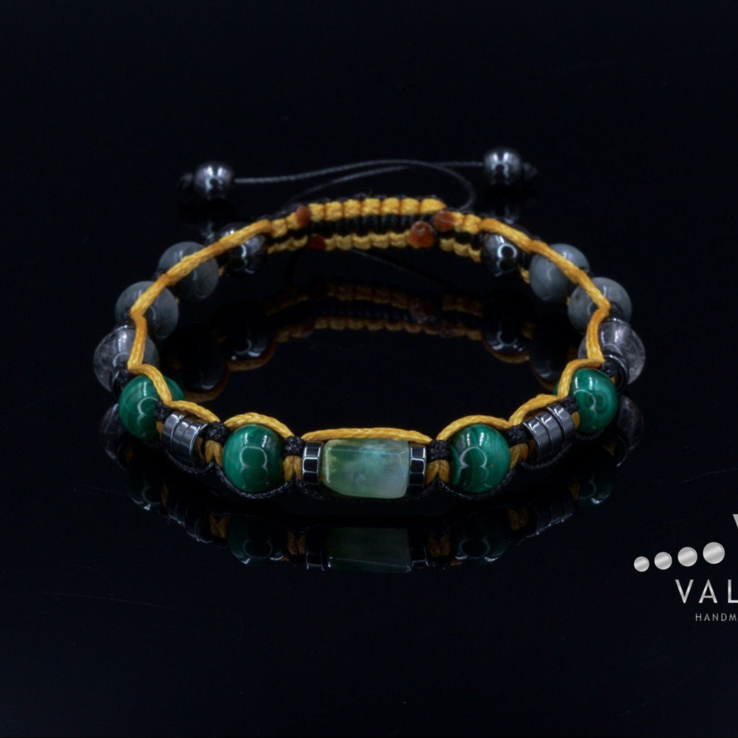 Men's Malachite and Chrysoprase Beads Bracelet Gift for Men Hawk's Eye Gemstone Adjustable Bracelet Crystal Bracelet Men's Gift - Shamballa Bracelet - Mantra Bracelet - Birthstone Bracelet - Gemstone Bracelet Men - Chakra Bracelet - Macrame Bracelet - Healing Bracelet - Valinde
