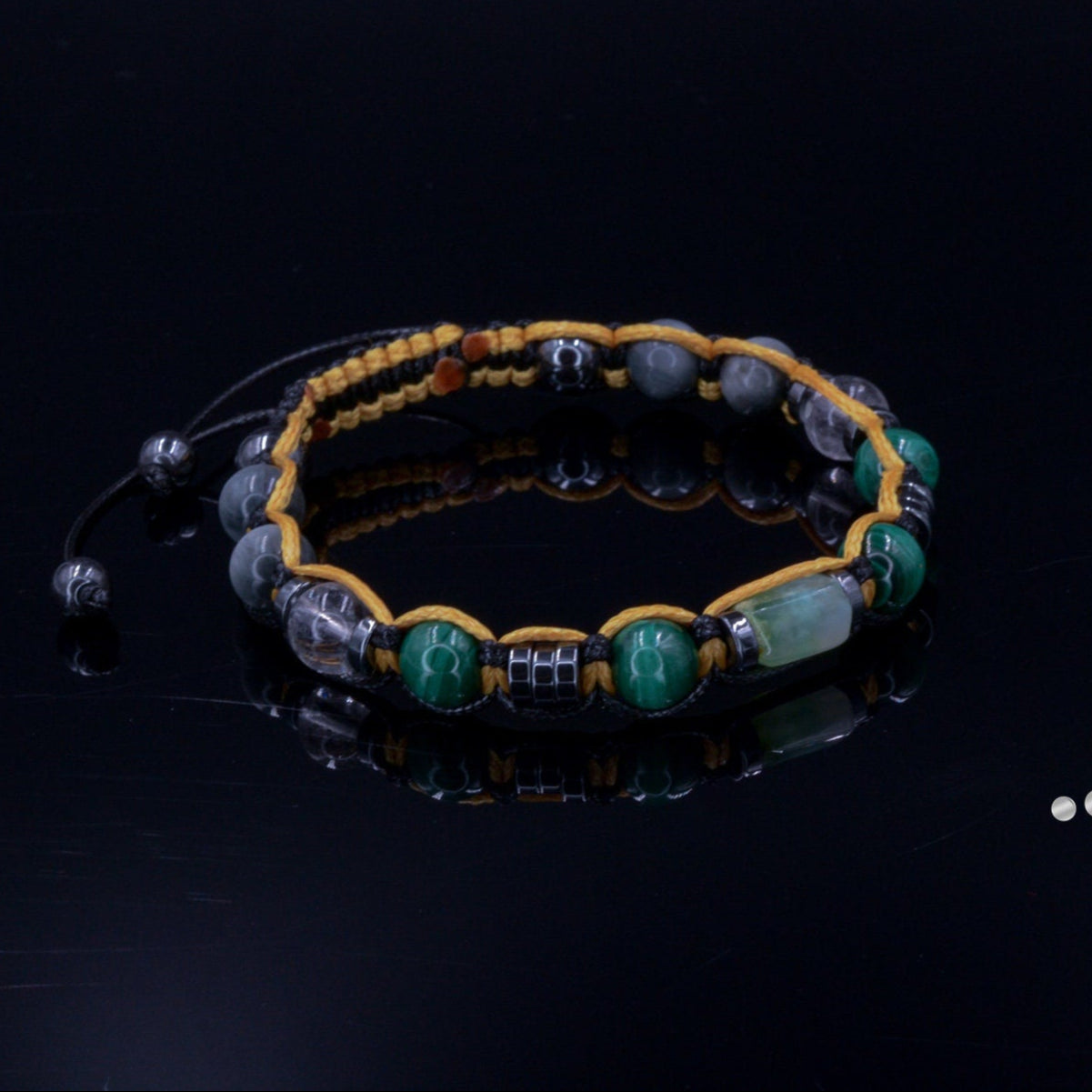 Men's Malachite and Chrysoprase Beads Bracelet Gift for Men Hawk's Eye Gemstone Adjustable Bracelet Crystal Bracelet Men's Gift - Shamballa Bracelet - Mantra Bracelet - Birthstone Bracelet - Gemstone Bracelet Men - Chakra Bracelet - Macrame Bracelet - Healing Bracelet - Valinde